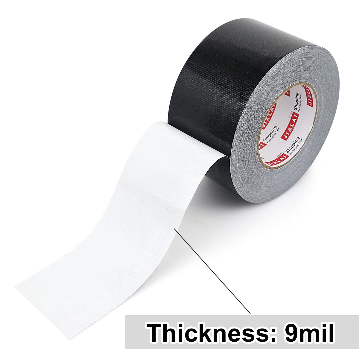 JIALAI HOME Black Duct Tape 3 Inch Wide, Industrial Grade 3 inches x 55 Yards (164 ft), 9 Mil Heavy-Duty, Waterproof, Strong, Flexible, No Residue, for Crafts & Home Improvement