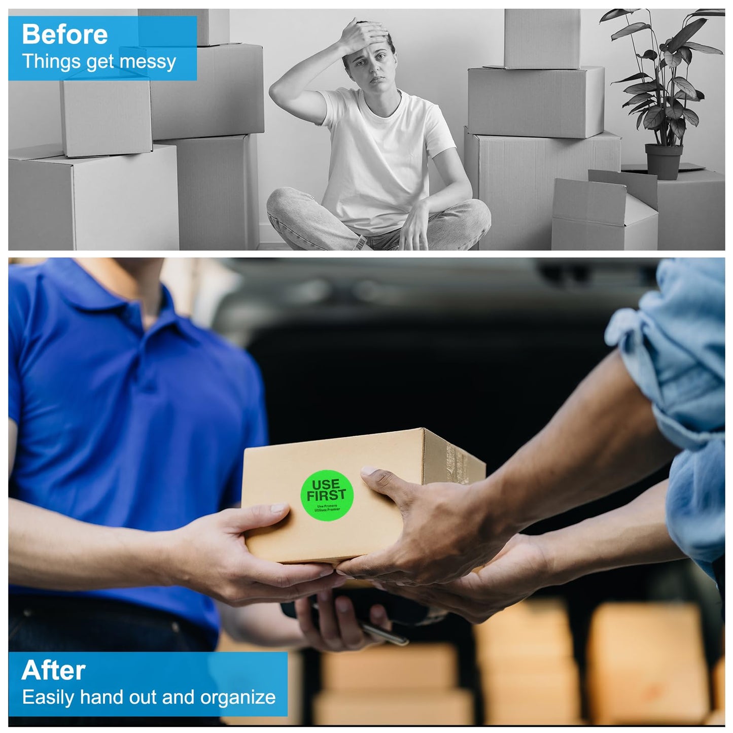 PATIKIL Use First Stickers 1.5 Inch, 1000 Pieces Food Service Inventory Control Labels for Restaurant Kitchen Warehouse, Fluorescence Green