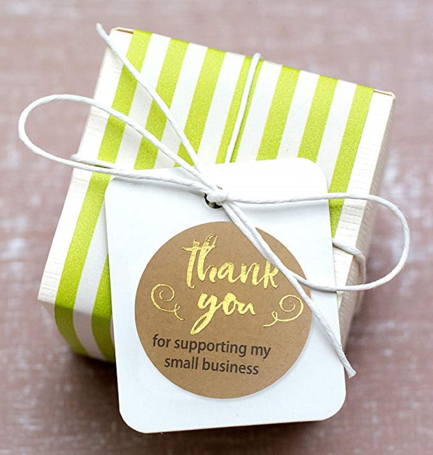 N’icePackaging – 500 Qty – 1 inch Thank You for Supporting My Small Business (Gold/Black Text) on Kraft Stickers (3 Styles) – Self-Adhesive – for Decoration/Sales/Branding/Envelopes Kraft / Gold-black