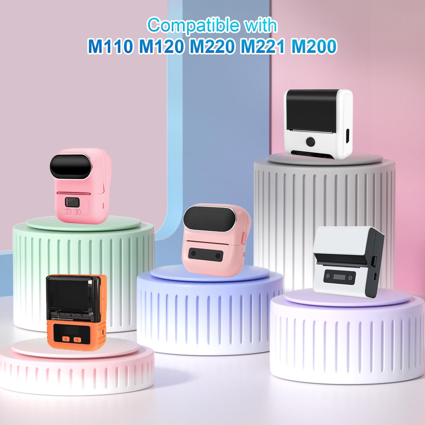 3 Rolls Thermal Labels Custom Sticker for Phomemo M110 M220 M221 M120 M200 Label Maker Printer Gradient Square Label Paper 50x50mm Colorful Waterproof Address Label for DIY,Logo,Price,Name