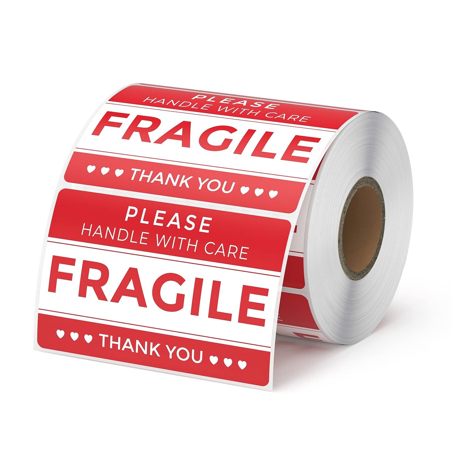 MUNBYN 3" x 2" Fragile Stickers for Shipping, Handle with Care Moving Box Labels, Self-Adhesive Red Fragile Packaging Stickers for Small Business, Moving Supplies (500 Labels/1 Roll)