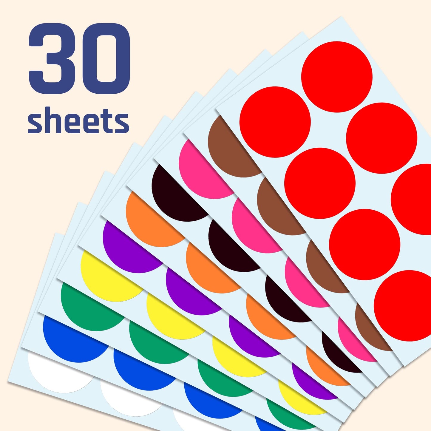 2" Round Large Colored Moving Stickers Labels - 10 Colors, Pack of 240 2" Diameter