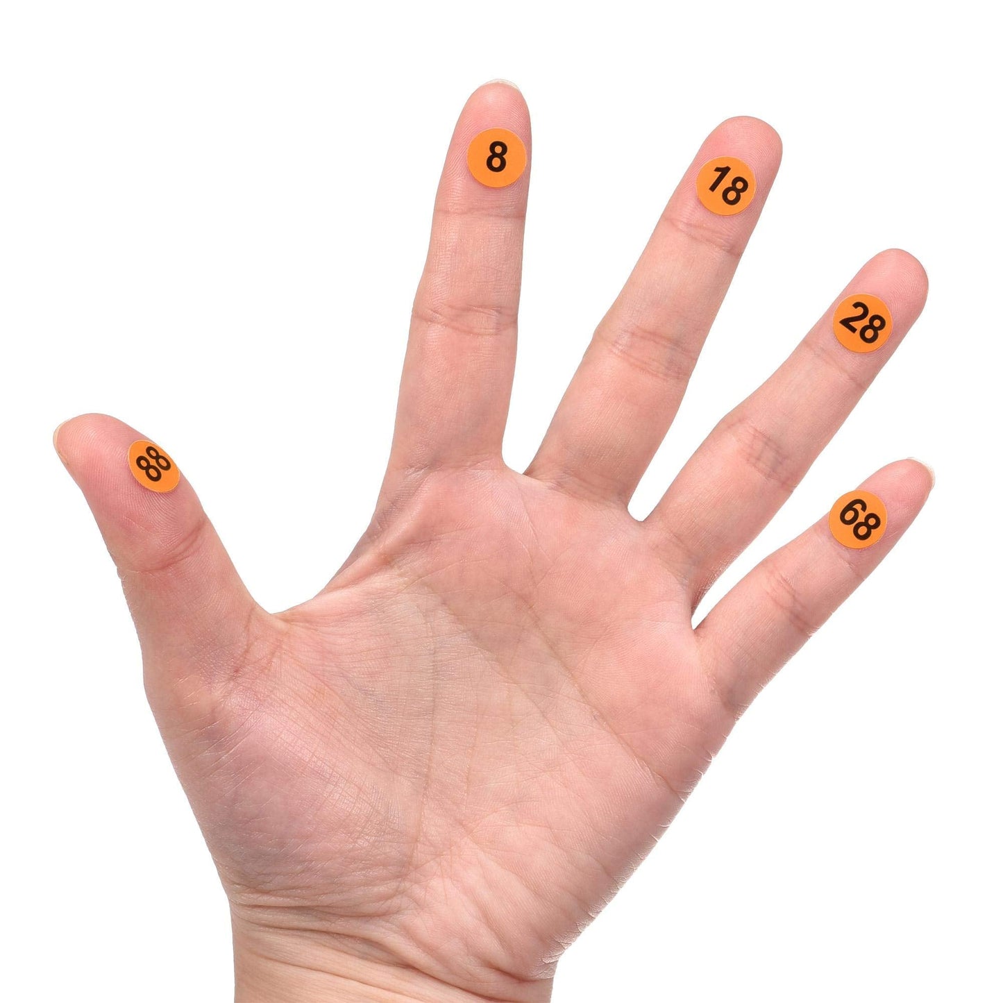 uxcell Round Number Stickers, 10mm Dia Number 1-100 Coated Paper Label 15 Sheets, Black Word/Orange Background Orange