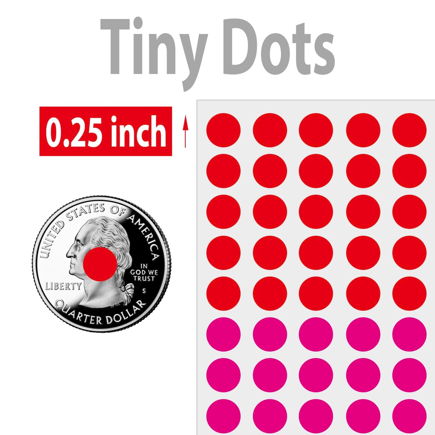10000 Pcs 1/4" Small Colored Dot Stickers Tiny Round Labels, 10 Colors Circle Stickers for Office Classroom 10000 Pack
