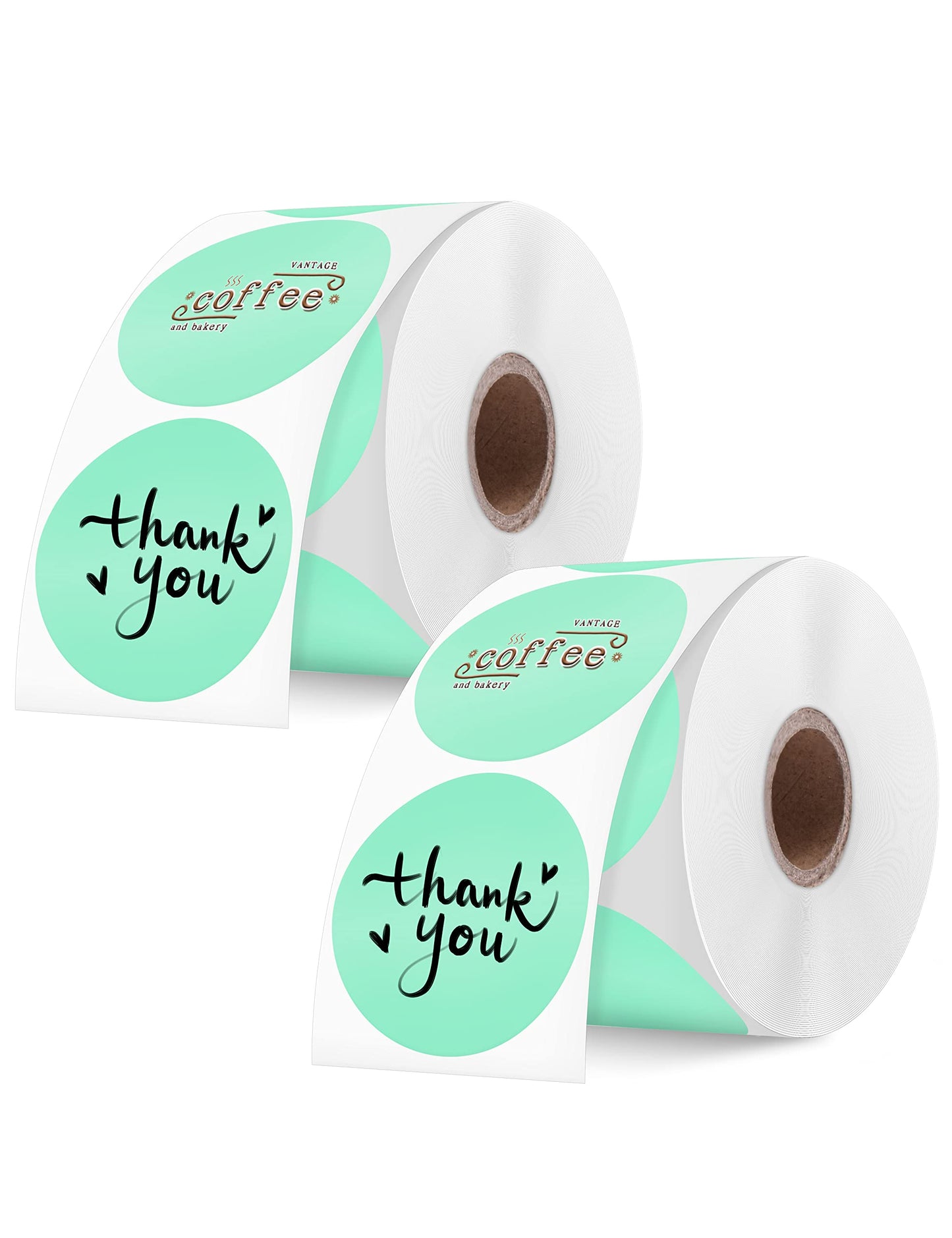 2 Inch Green Round Thermal Labels, Self-Adhesive Circle Direct Thermal Sticker Label, Multi-Purpose Thermal Sticker for DIY Logo Design, Name Tag, QR Code, Inventory - 1500 Labels/2 Roll, Green