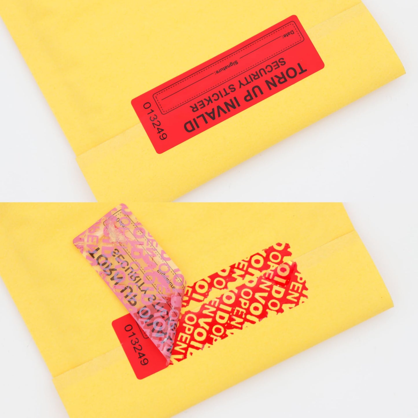 100Pcs Tamper Evident Security Labels 1x3 inch Red Complete Transfer Tamper Proof Stickers Safety Torn up Invalid Seals Tape (Red-100Pcs)