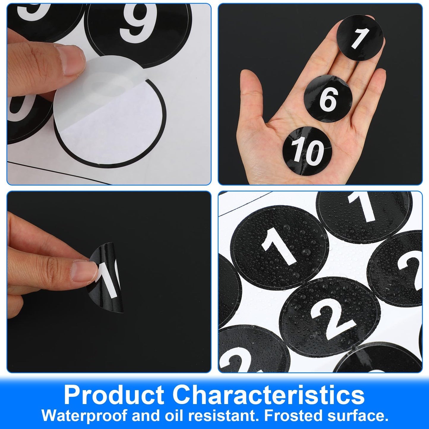 40 PCS Self-Adhesive Number Stickers 1.6 in Black Vinyl - Small Round Removable Labels for Inventory Storage (1-10)