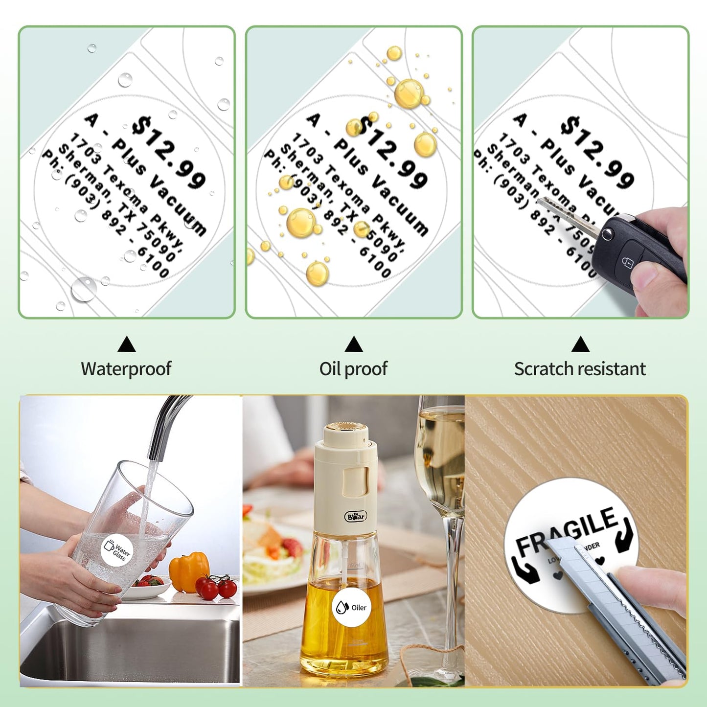 Phomemo Labels- 3 Rolls M110/M220/M221/M120/M200 Round Circle Thermal Paper 1.96" x 1.96"(50x50 mm, Thermal Sticker Round Label for Small Business White 1.96" x 1.96"