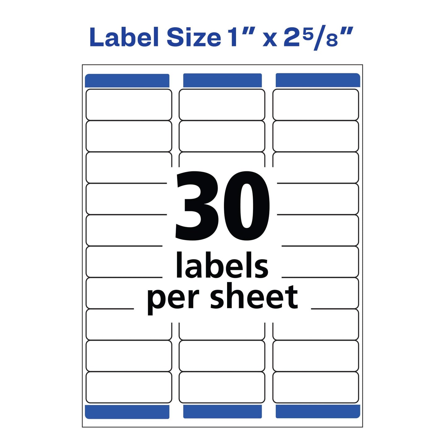 Avery Removable ID Labels, Sure Feed Technology, Removable Adhesive, 1" x 2-5/8", 750 Labels (6460) LABEL
