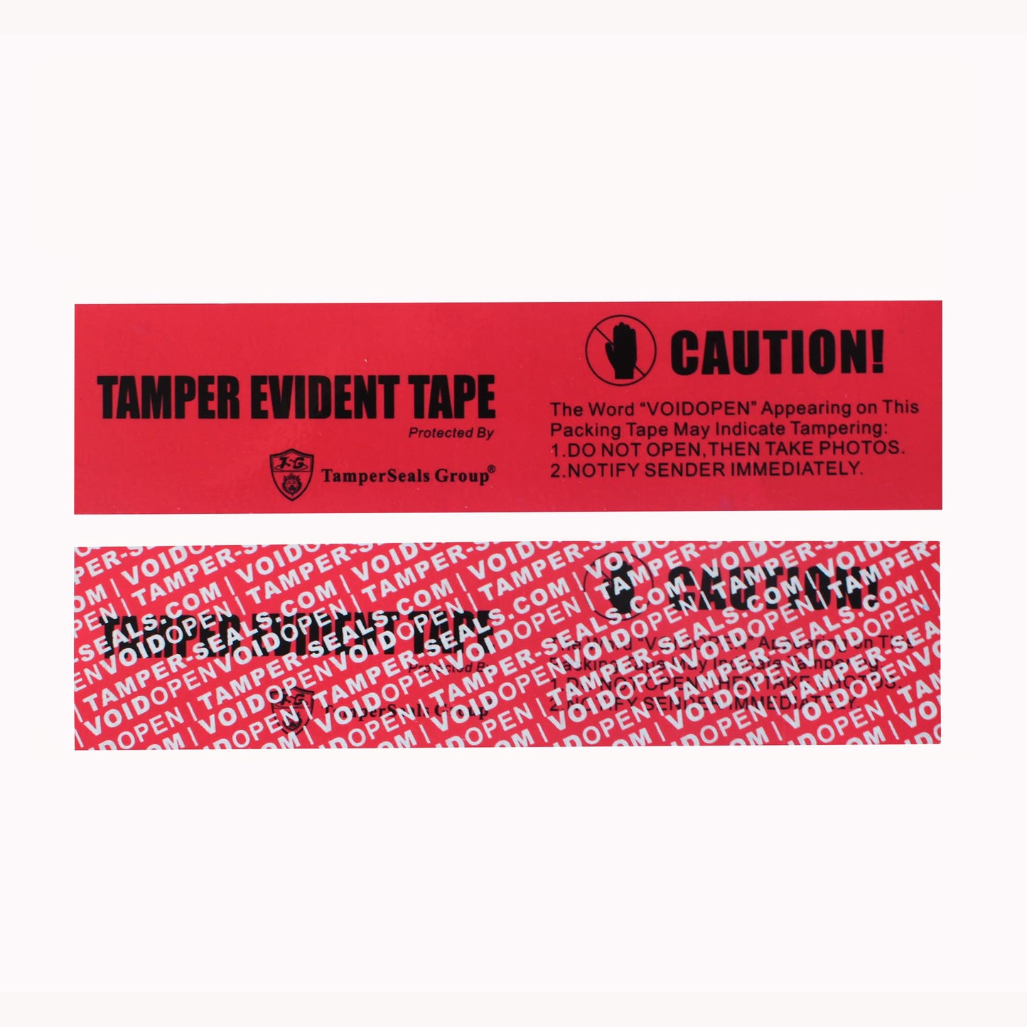 1 Roll Partial Transfer Tamper Evident Security Packing Tape (2 Inches x 55 Yards x 2 Mil, Do Not Break “Caution/VoidOpen”, Red)