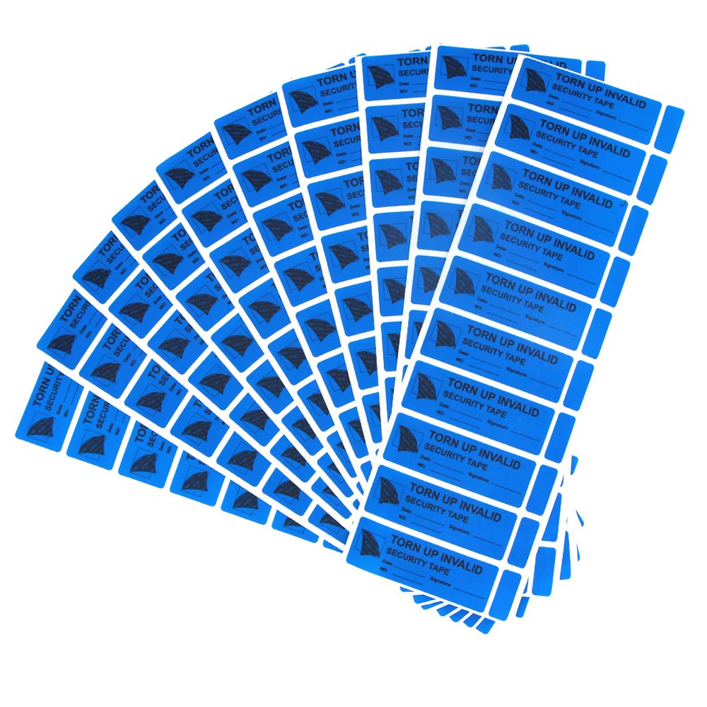 100Pcs Tamper Evident Security Void Stickers1x3 inch Blue No Transfer No Damage to Protected Item Tamper Proof Labels Safety Torn up Invalid Seals Tape