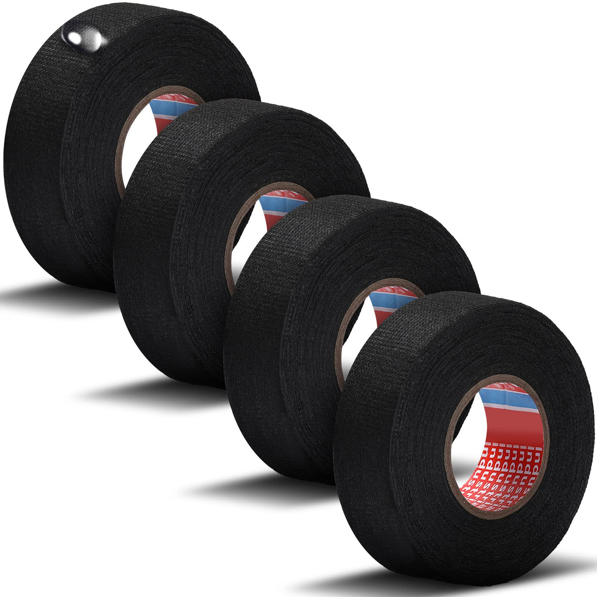 Outus Wire Harness Cloth Electrical Tesa Tape Wire Loom Harness Automotive Heat Proof Cloth Tape for Automotive Electrical Wrap Protection Insulation Cable Fixed 1 Inch x 49.2 FT(4 Rolls) 4