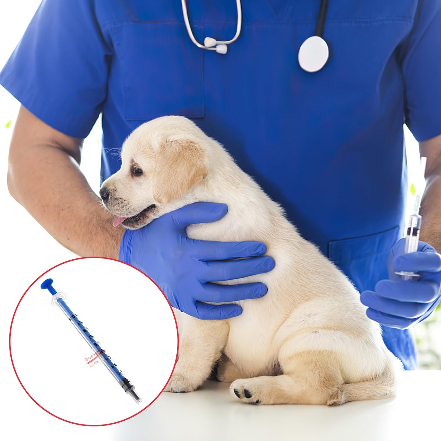2000 Clear Syringe Labels - Dosage Marking Stickers for Medication & Veterinary Use White
