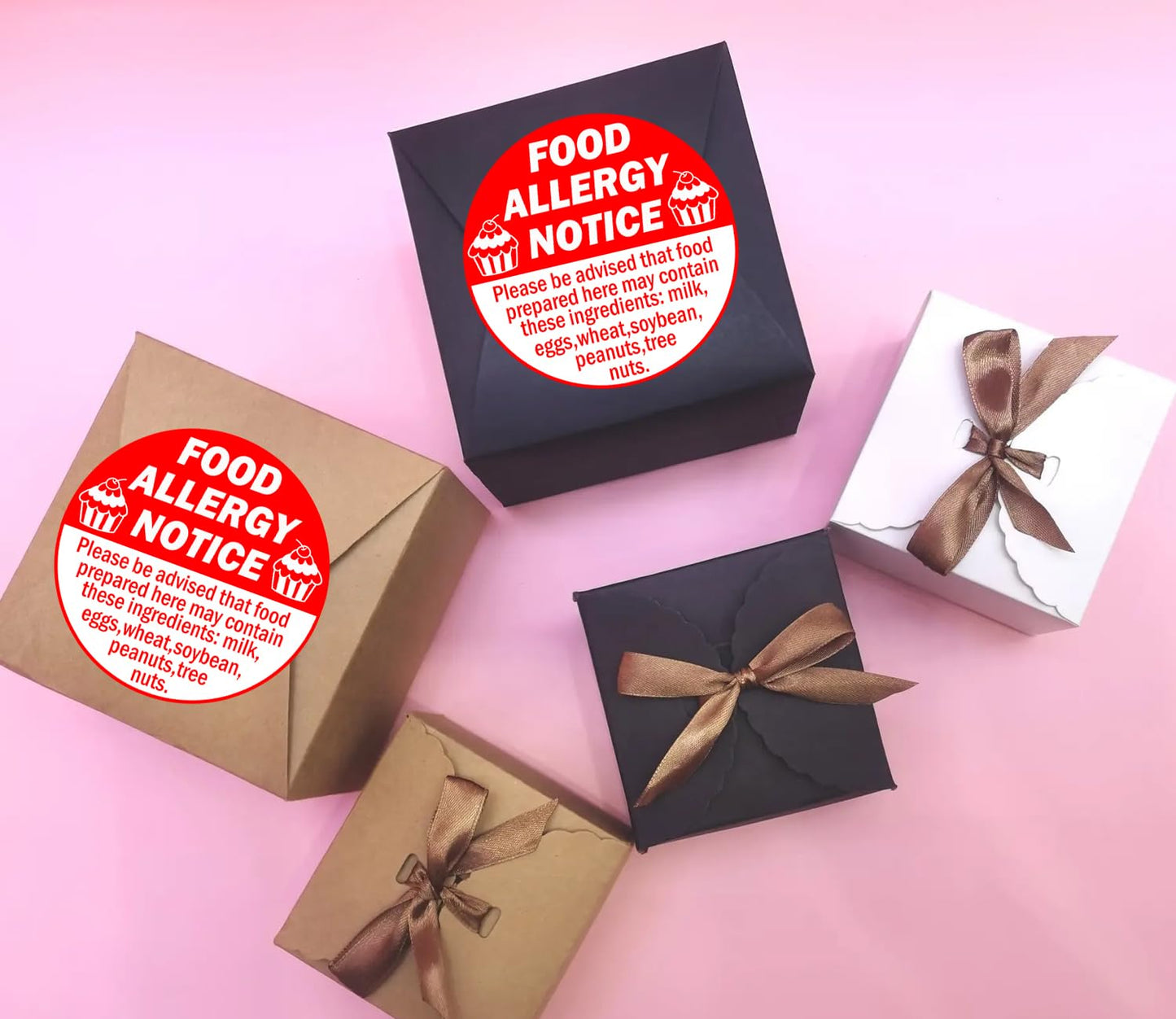 Allergy Sticker for Cake Food Allergy Stickers 2 Inch Allergen Warning Labels for Bakery, Party,Restaurants 500 pcs