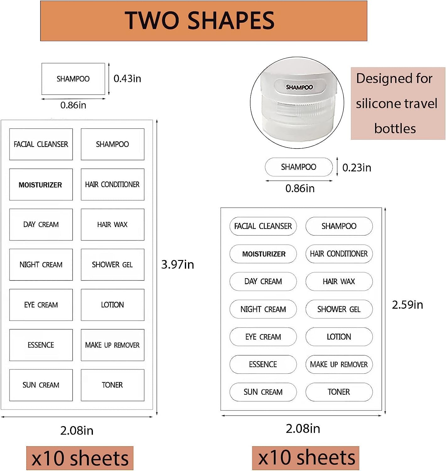 280pcs Waterproof Small Cosmetic Labels - Clear Bathroom Beauty Organization Skincare Travel Toiletries Stickers