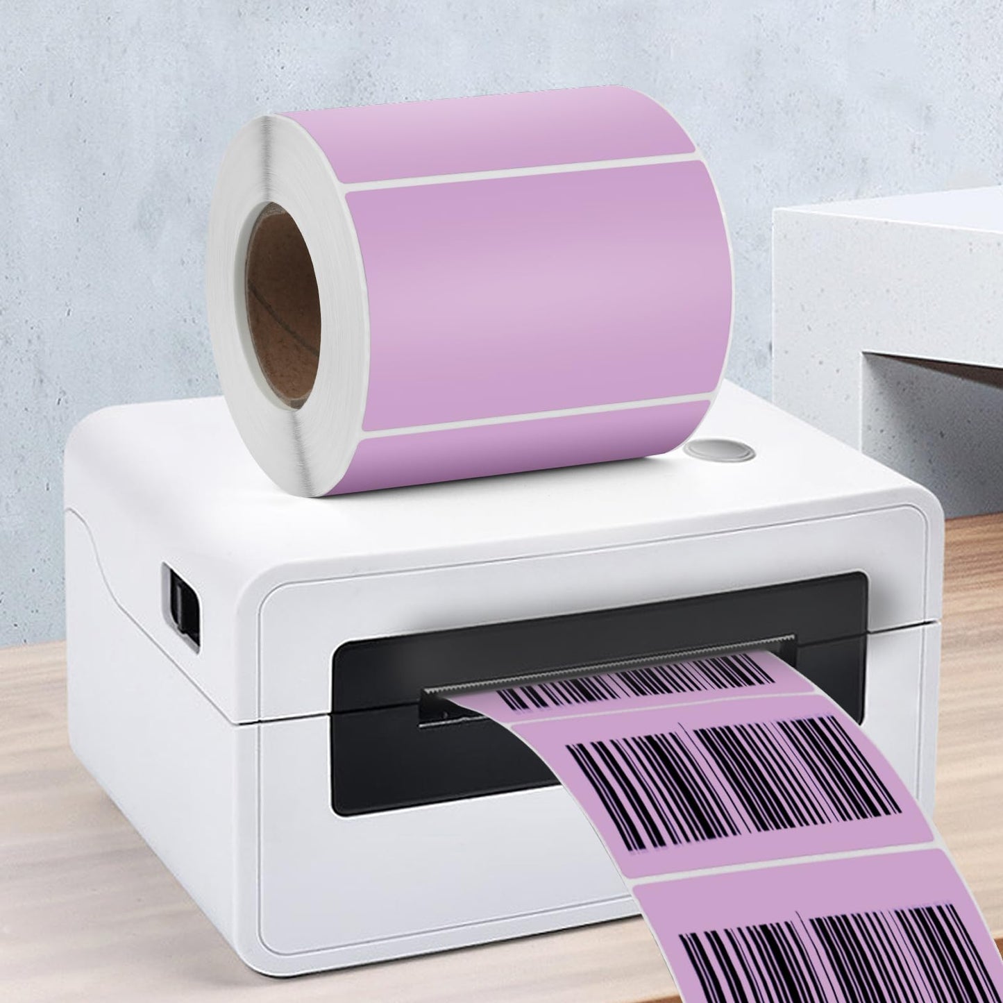 Purple Thermal Labels 2 × 3 Inch Vinyl Rectangular Waterproof Direct Printer Sticker Self-Adhesive Perforated Name Tag for Logo DIY QR Design Office Address 500 PCS Purple