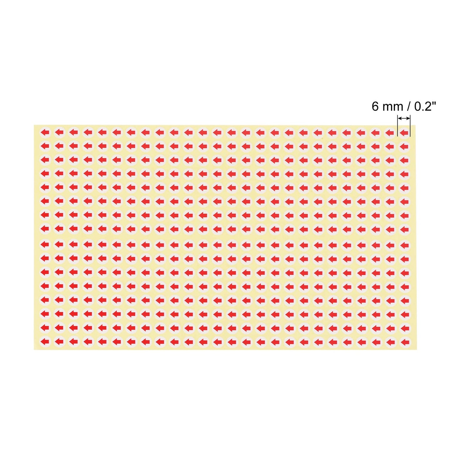 PATIKIL Small Arrow Stickers 0.2" Dia, 45 Sheet Self Adhesive Round Product Inspection Defects Indicator Industrial Work, Red