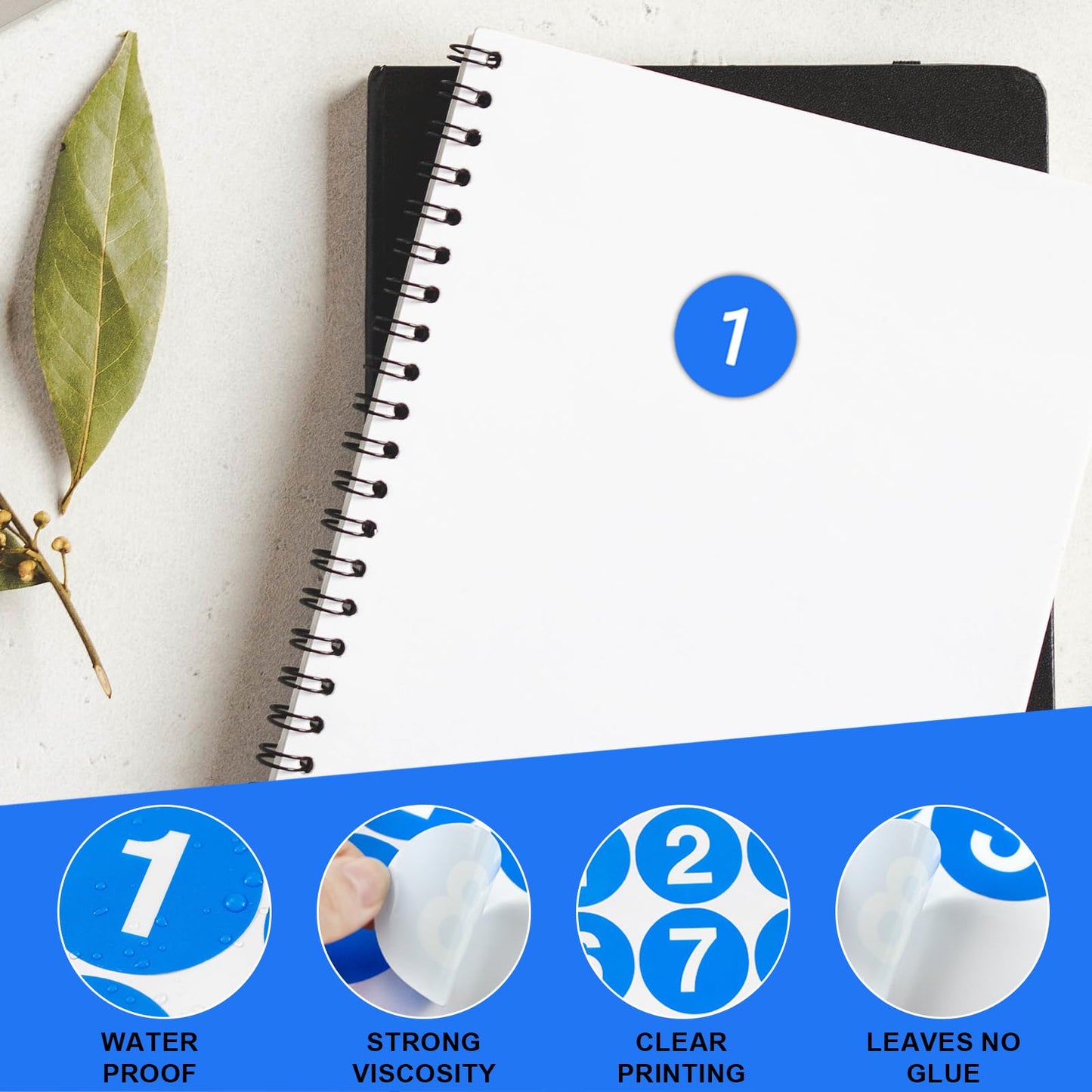 50 Pcs Blue Consecutive Number Stickers 1-25, Vinyl Small Number Stickers, Strong Adhesive/Waterproof & Anti-Fading, Suitable for Indoor/Outdoor Inventory Management Lockers Equipment Home Office 1 inch