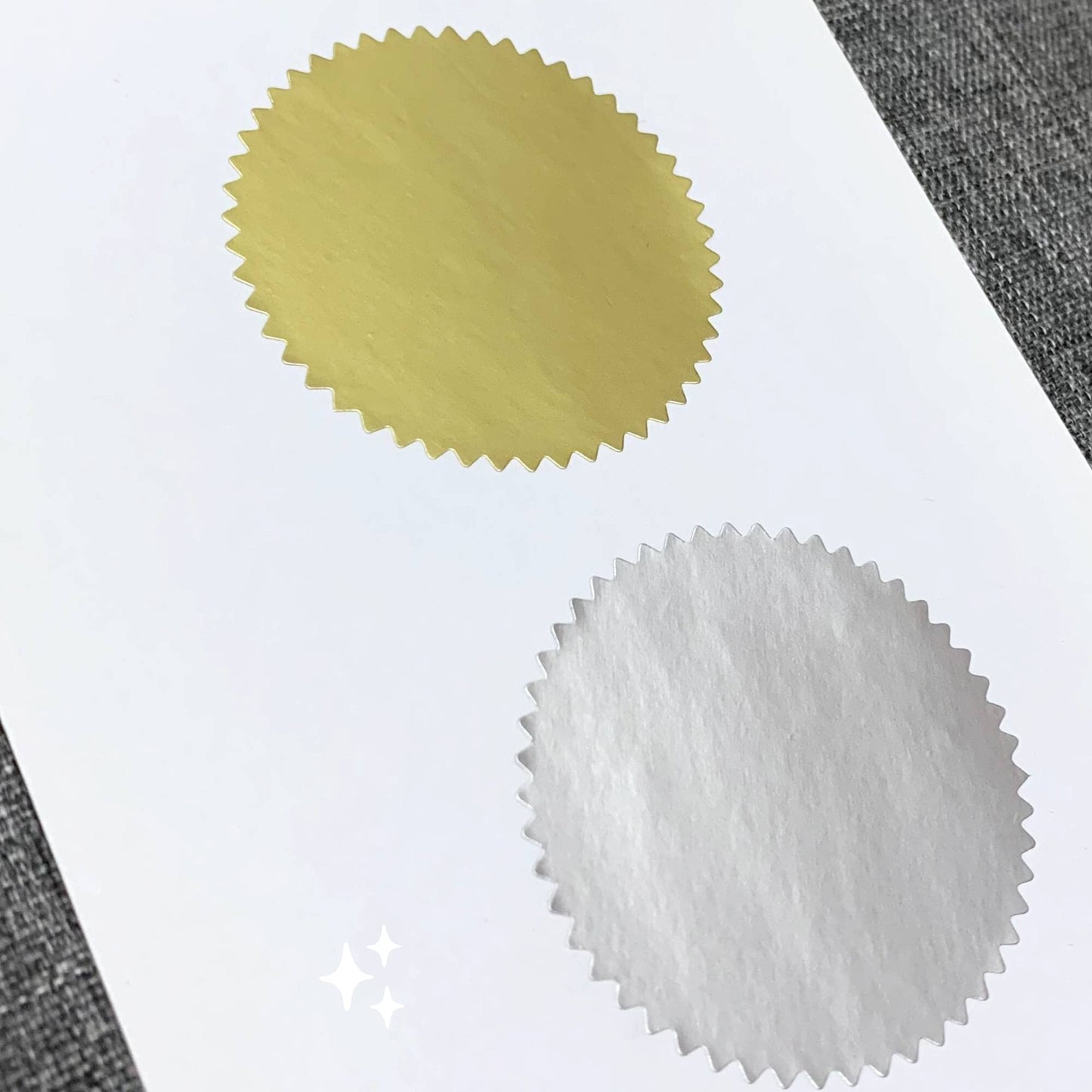 400 Pack, 2" Certificate Award Seals Stickers - Silver/Gold Gold + Silver | Pack of 400