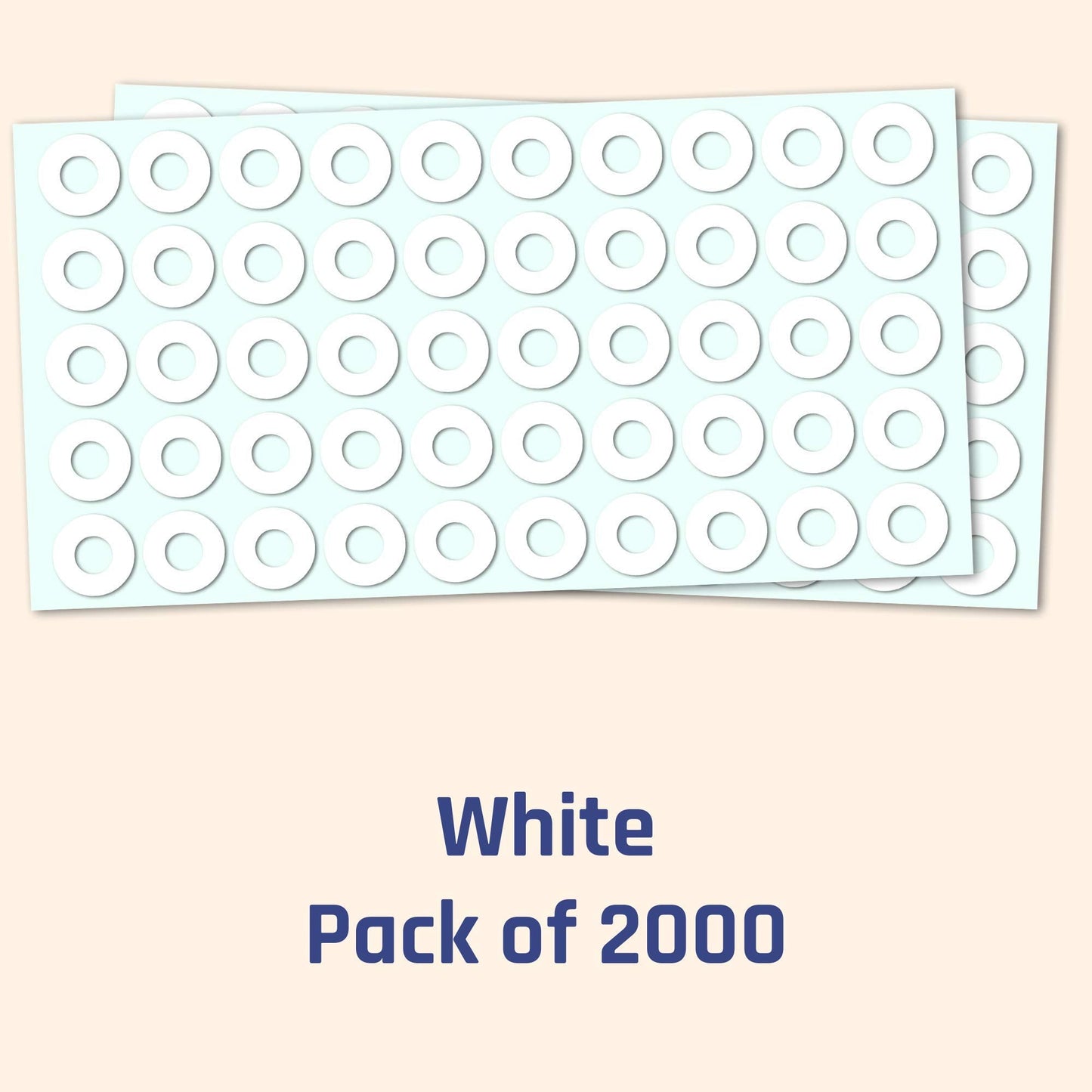 2000 Pieces - Hole Punch Reinforcement Stickers Labels, Paper Binder Hole-Punched Pages Reinforcements - 1/4 inch, White