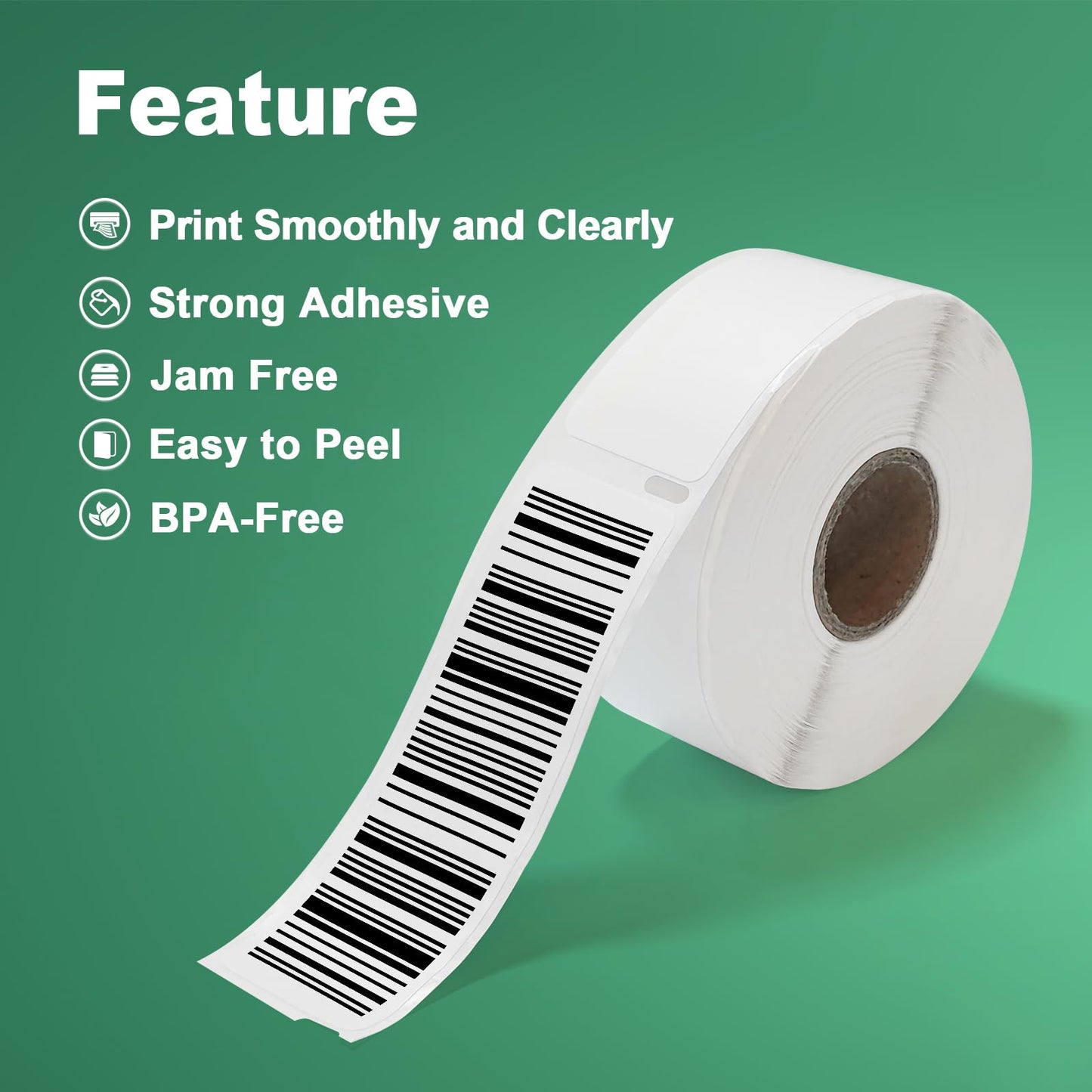 1-1/8" x 3-1/2" Thermal Labels Replacement for Dymo 30252 Multipurpose Address Barcode Label & Shipping Labels Compatible Dymo Labelwriter, Not Fit 5XL & 550 BIAlabel White 1 Rolls - 30252