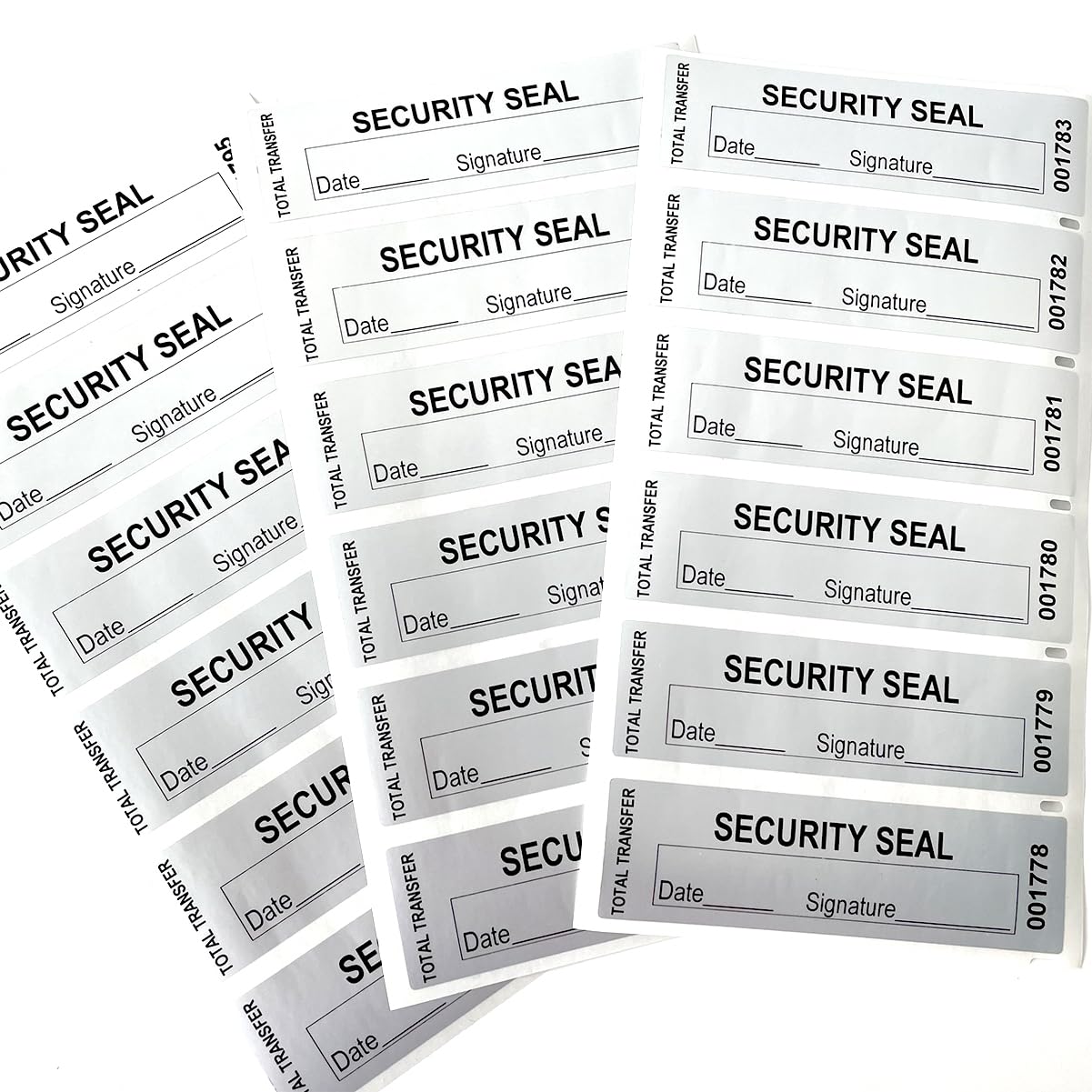 210 PCS Tamper Evident Seals 1x3.5inch Tamper Tape Tamper Proof Stickers Total Transfer Tamper Tamper Evident Tape Security Tape (Silver) Silver