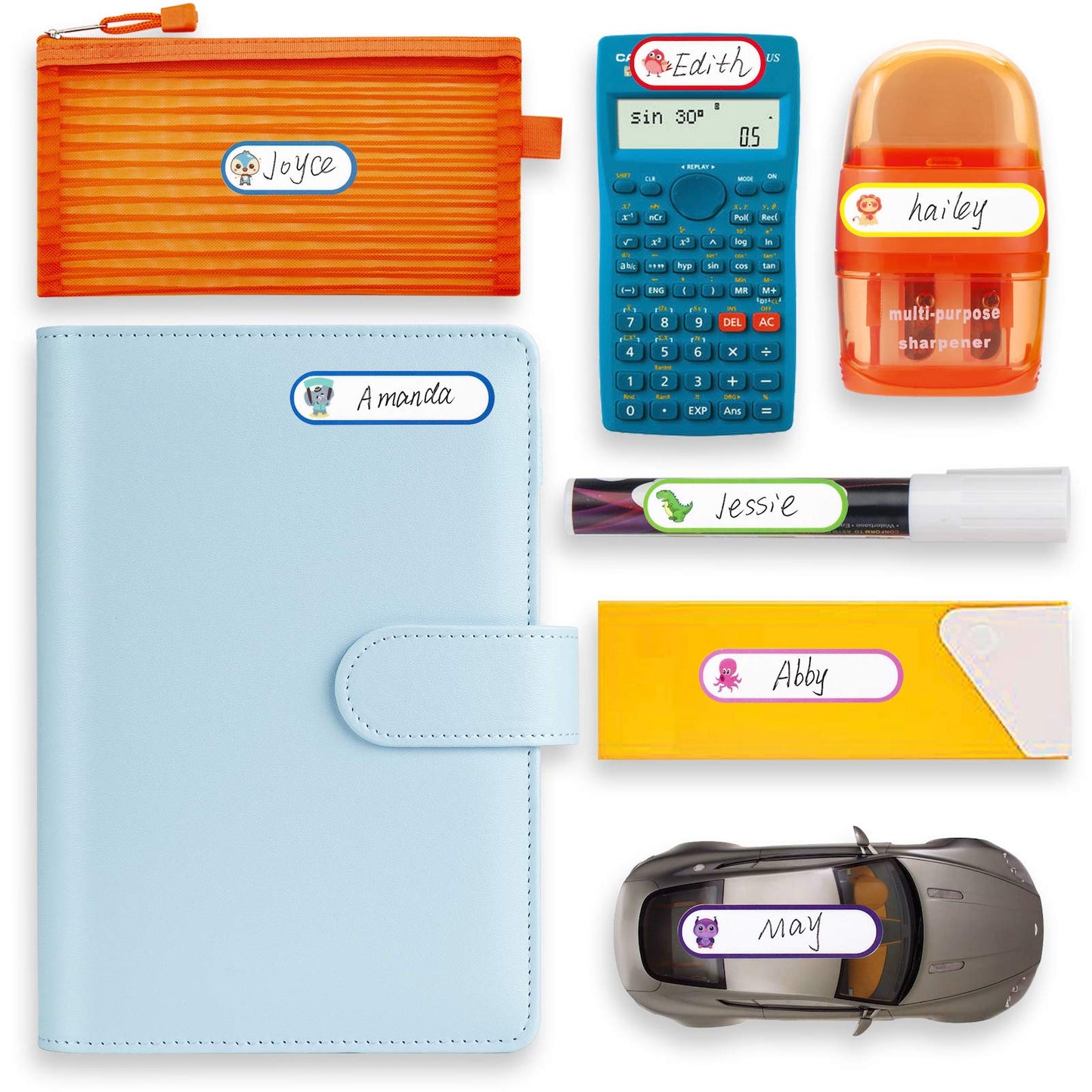 Baby Bottle Labels for Daycare, 128pcs Waterproof Daycare Labels, Name Labels for Kids School Supplies Self-Laminating, Dishwasher Safe Name Tag Label Stickers for Water Bottle, Sippy Cup 128pcs-animals