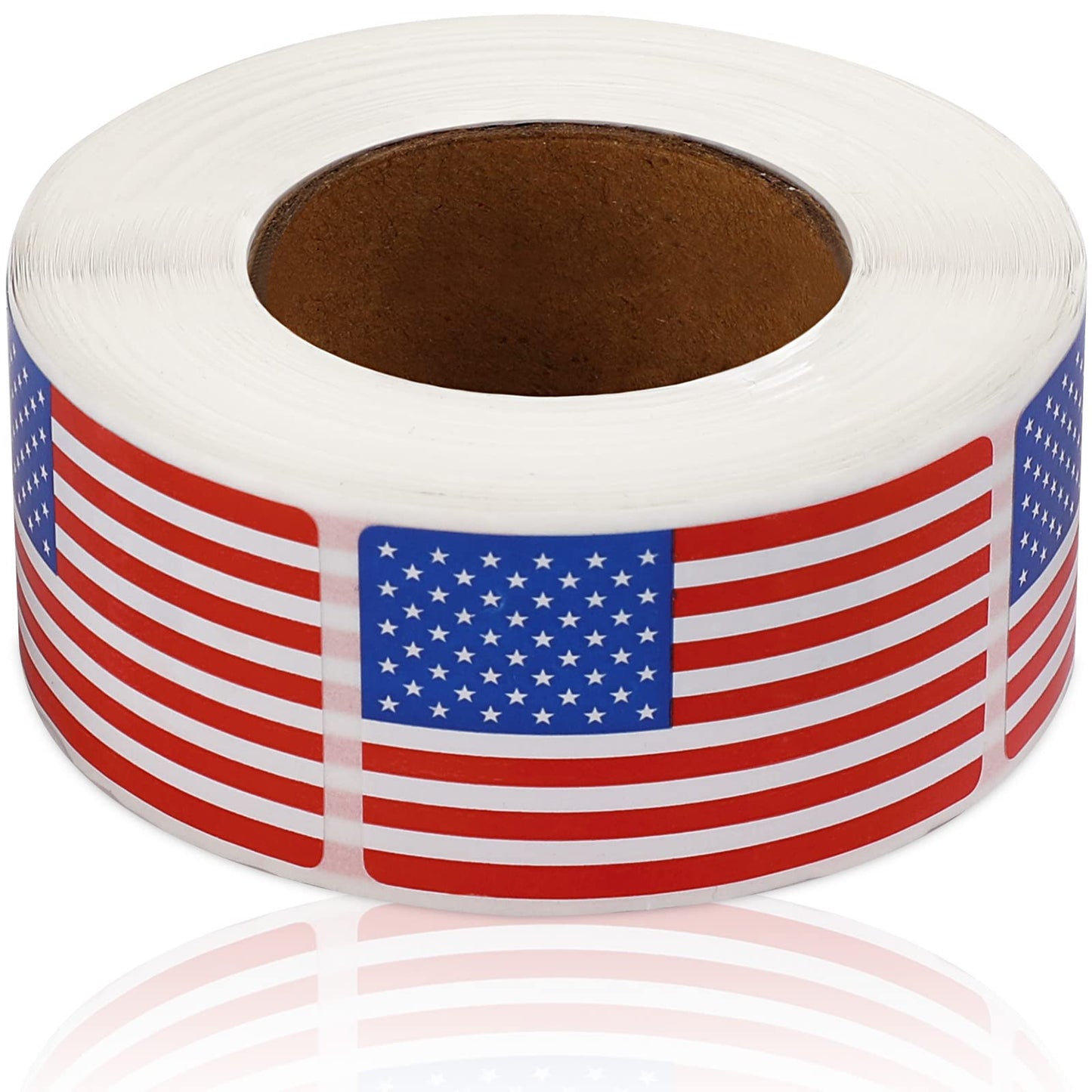 SANNIX 500 Pcs American Flag Sticker Roll,2 x 1.22 Inch US Flag Decal, USA Patriotic Stickers, Red White and Blue Stickers Adhesive Label for Memorial Day 4th of July Sport Game