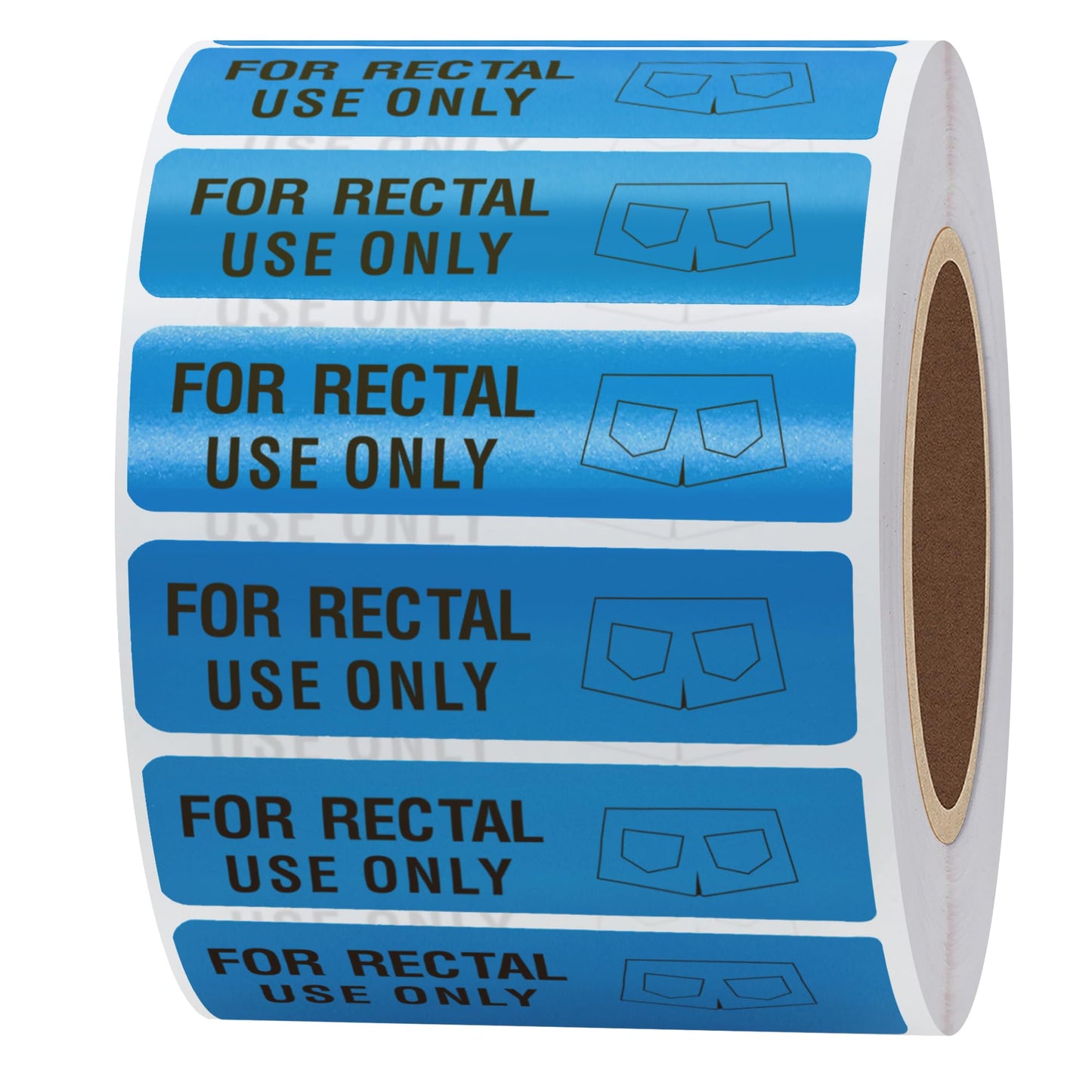 Hybsk for Rectal Use Only Stickers 1.5" x 0.5" Blue Stickers with Permanent Adhesive 500 Labels Per Roll (Blue)
