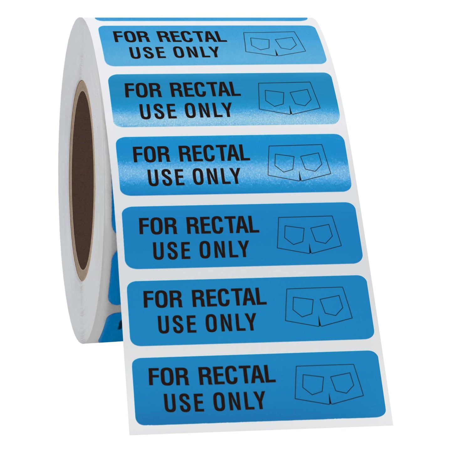Hybsk for Rectal Use Only Stickers 1.5" x 0.5" Blue Stickers with Permanent Adhesive 500 Labels Per Roll (Blue)