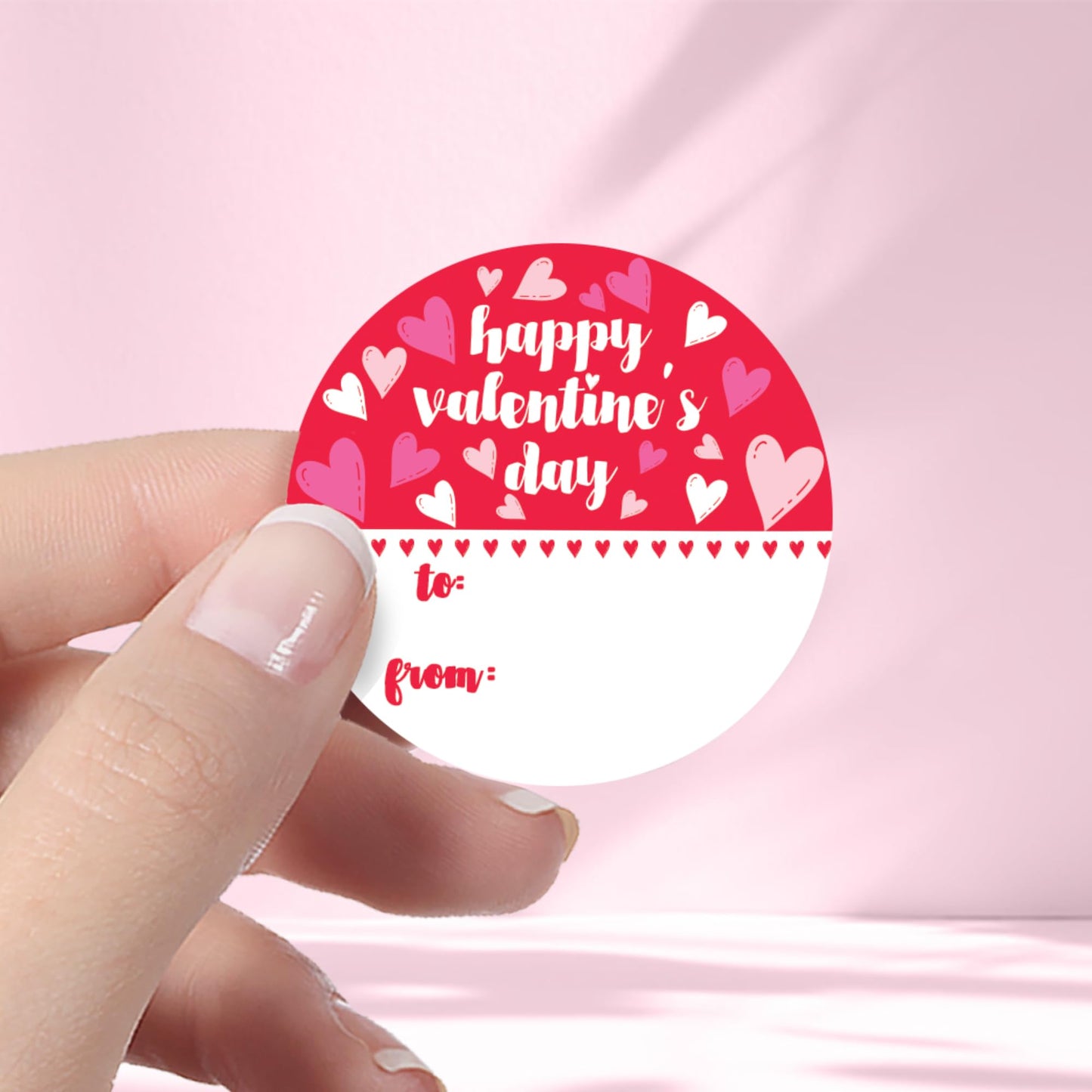 Valentine's Day Stickers for Kids, Red Heart Valentine Label Stickers, to from Valentines Stickers - 40 Count
