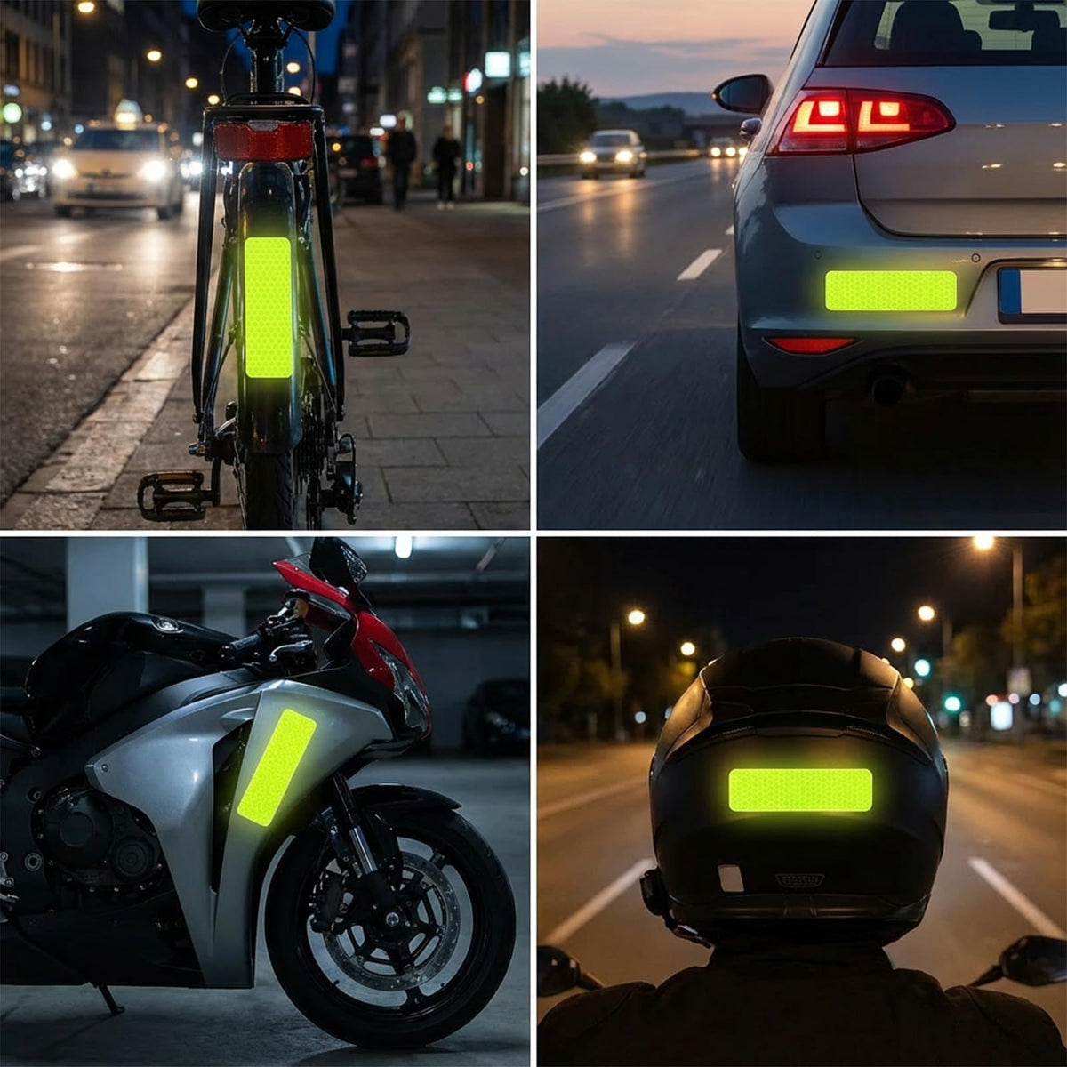 70 PCS Yellow Reflective Tape, 1.18*3.15in Reflectors Tape Outdoor Waterproof, Safety Warning Reflective Stickers for Bike Helmet Car Trailer Motorcycle Backpack Mailbox Scooter Clothing Post(Yellow)