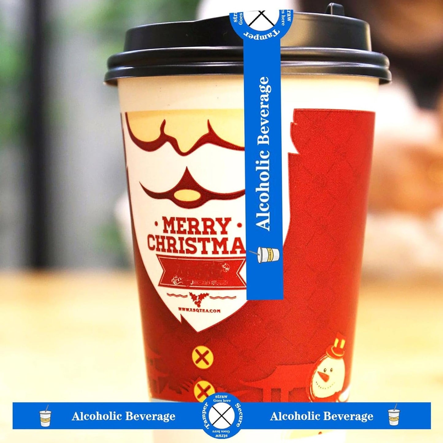 Alcohol to-Go Drink Straw Tamper Proof Stickers 500 pcs Alcoholic Beverage Lid Stickers - 1 x 9 inch Safe Secure Tamper Evident Safety Seals Sticker for Alcohol Cups Drink Lids Seal Freshness Labels