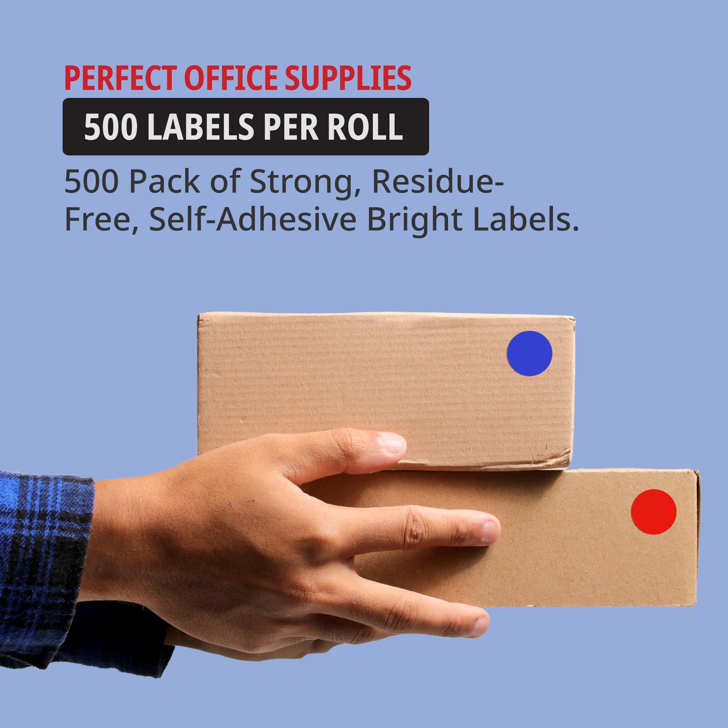 Tape Logic Colored Polka Dot Label Stickers 3/4" Green (500-pk) Small Round Circle Sticker Labels Blank Dots for Color Coding, School Supplies for Classroom Paper, Teachers, Students & Kids
