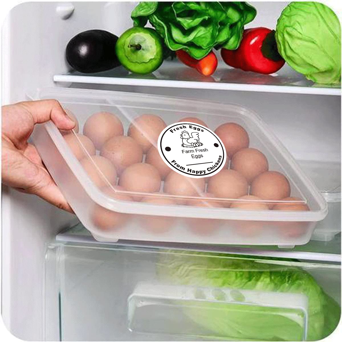 Farm Fresh Eggs Stickers 500 Pcs Farm Fresh Eggs Carton Labels Per Roll - 1.5 inch Fresh Eggs Farmer's Market Packaging Sticker Chicken Labels for Business Farms Freshs Produce Eggs Carton Labeling White 1.5In