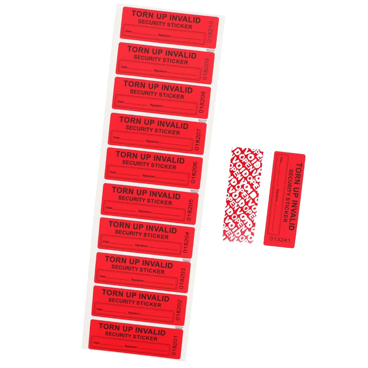 100Pcs Tamper Evident Security Labels 1x3 inch Red Complete Transfer Tamper Proof Stickers Safety Torn up Invalid Seals Tape (Red-100Pcs)