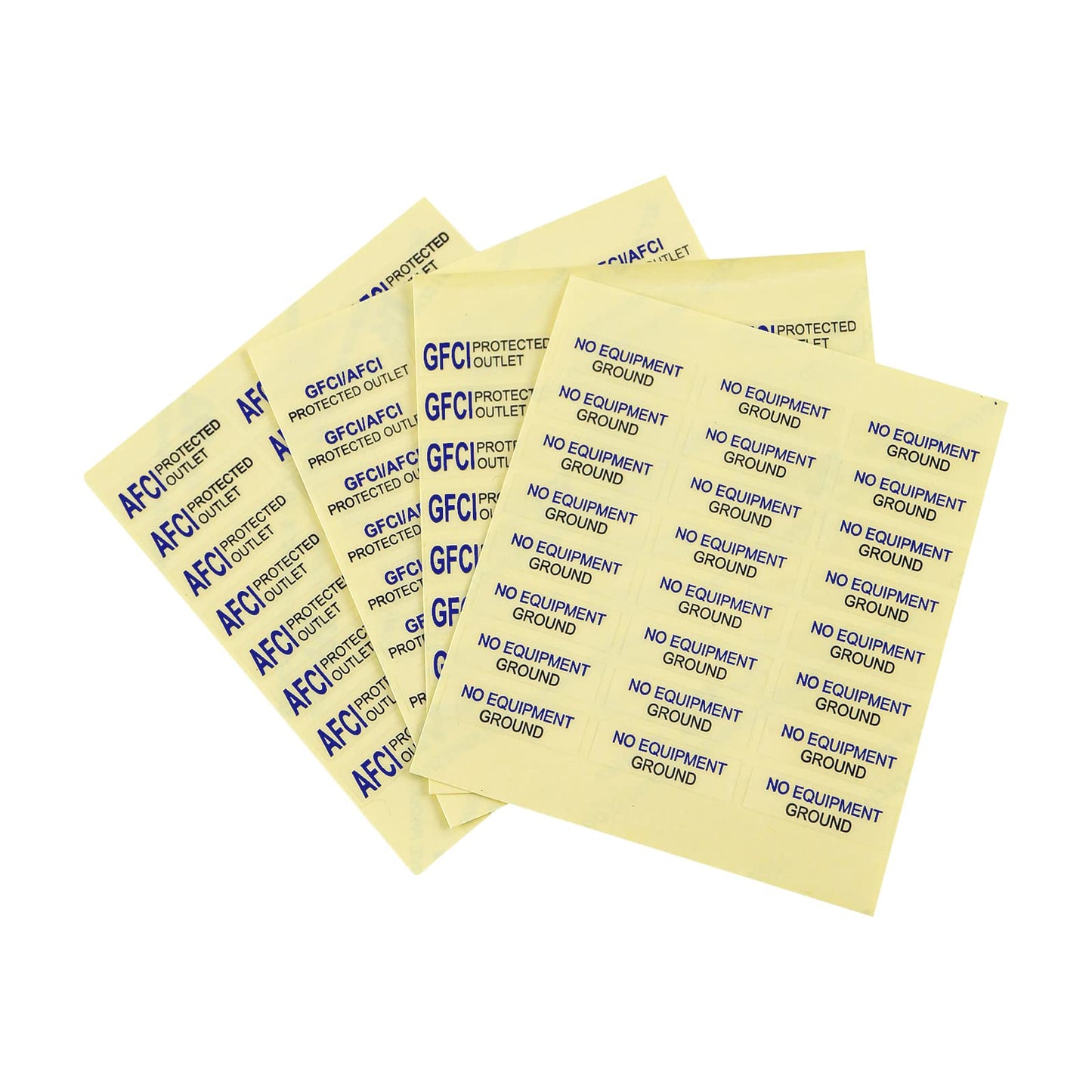 GFCI AFCI Protected Outlet Receptacle Plates Label Sticker Decal No Equipment Ground Blue Print On Clear remarking (96pcs 0.27" x 0.95")