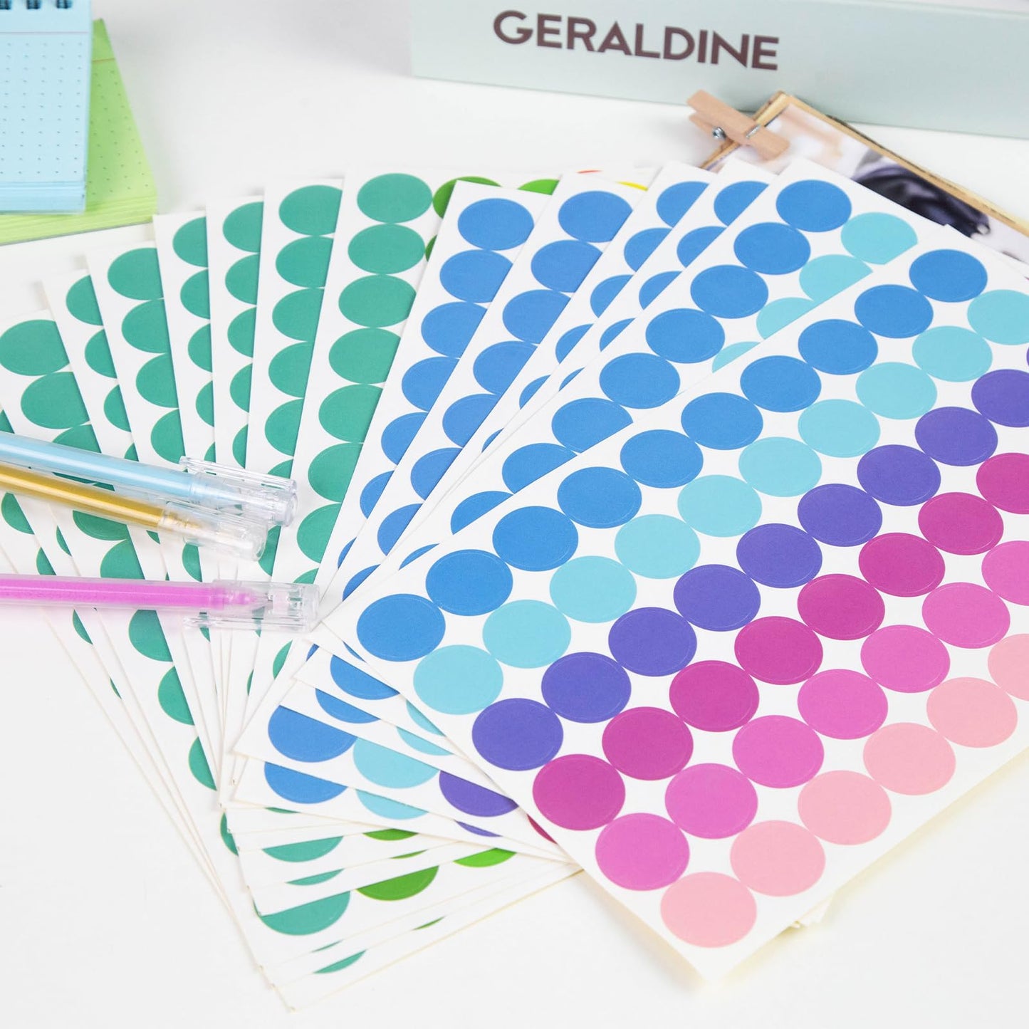 SallyFashion 2160PCS 3/4" Colored Coding Dot Labels - 12 Color Polka Circle Stickers for Classroom, Garage Sales, Papers Etc