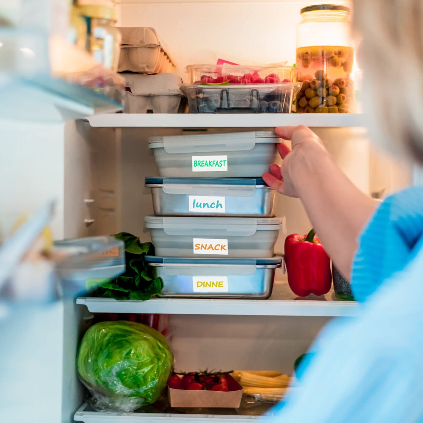MaxGear 1000 Removable Freezer Labels 1x2 Inch, Waterproof Oil Resistant Stickers for Food Containers Pantry Jars Organization, No Residue Easy Peel Design, 1 Roll 1"x2"