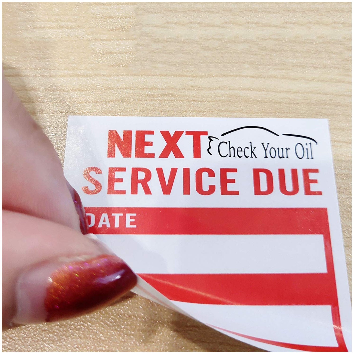 Oil Change Service Due Reminder Stickers Check Your Oil Labels for Gas Stations 2X1.8 Inch,100 Adhesive Labels