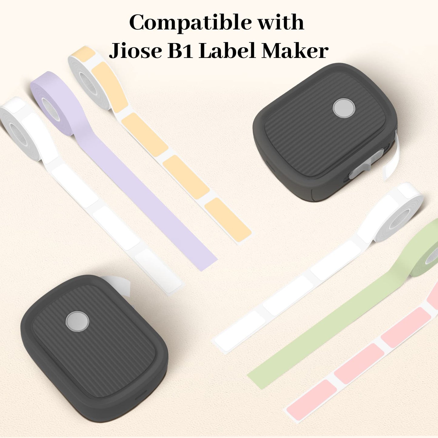 1 Roll (210 Labels/Roll) of Label Maker Replacement Tape - Refill for JIOSE B1 Label Maker- Waterproof Thermal Labels 14mm x 30mm (0.55x1.18 Inch), Adhesive Labeling Tapes White-label
