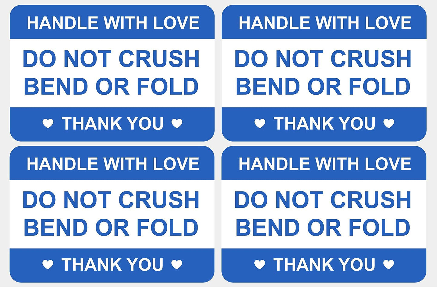 2"x3" 200 PCS Blue Do Not Crush Bend or Fold Handle with Love Labels Stickers Shipping Mailing Cartons Envelops Adhesive Labels
