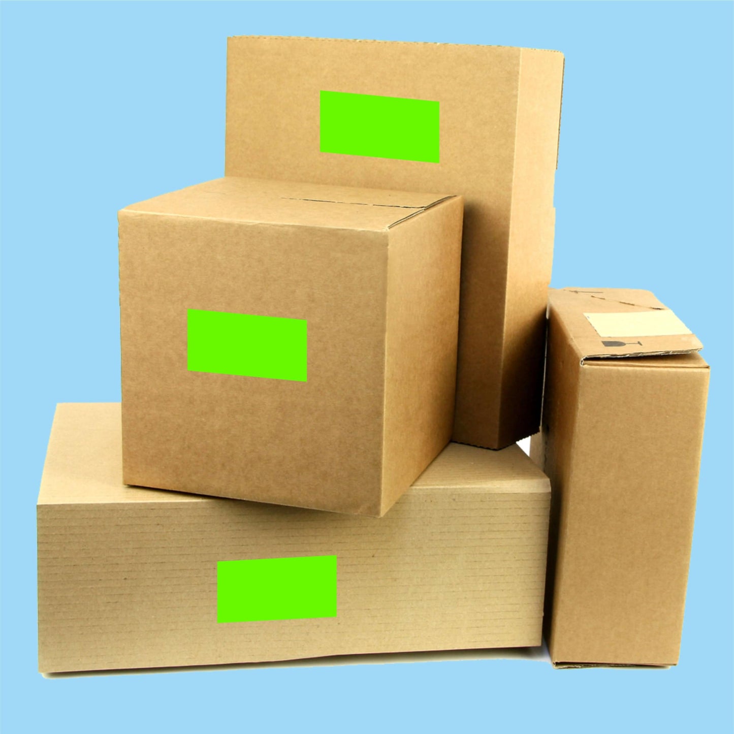 PARLAIM 3 X 5 Inch Rectangle Adhesive Color Coding Stickers,Square Inventory Stickers -250 Per Dispenser Box (Fluorescent Green) Fluorescent Green 1 Roll-250 Pack