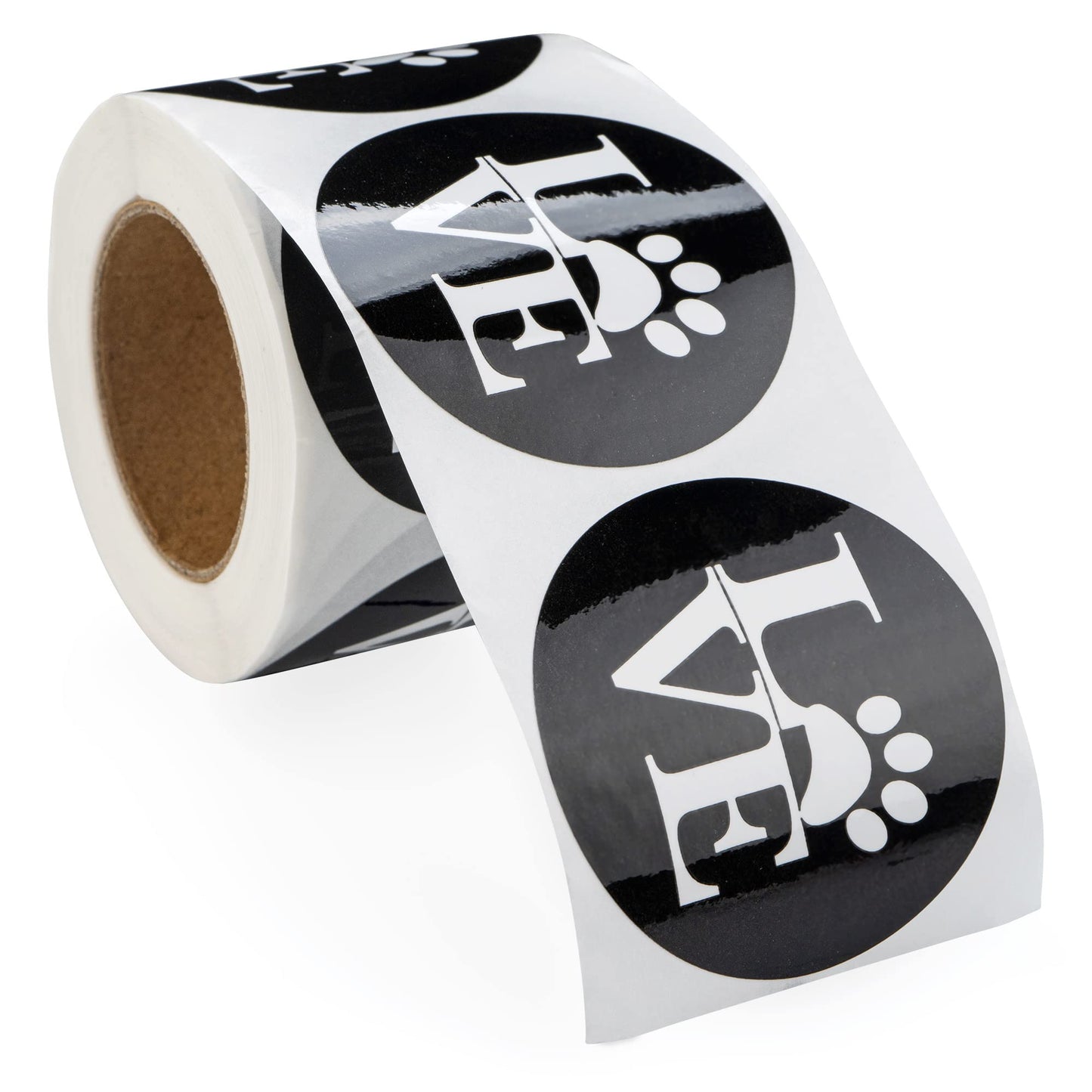 250 Love Black Paw Print Animal Stickers for Animal Cruelty Awareness - Stickers for Pet Lovers, Pet Businesses, Animal Clinics, Labels, Scrapbooks and More! Love Black Animal Sticker 1 Roll – 250 Stickers