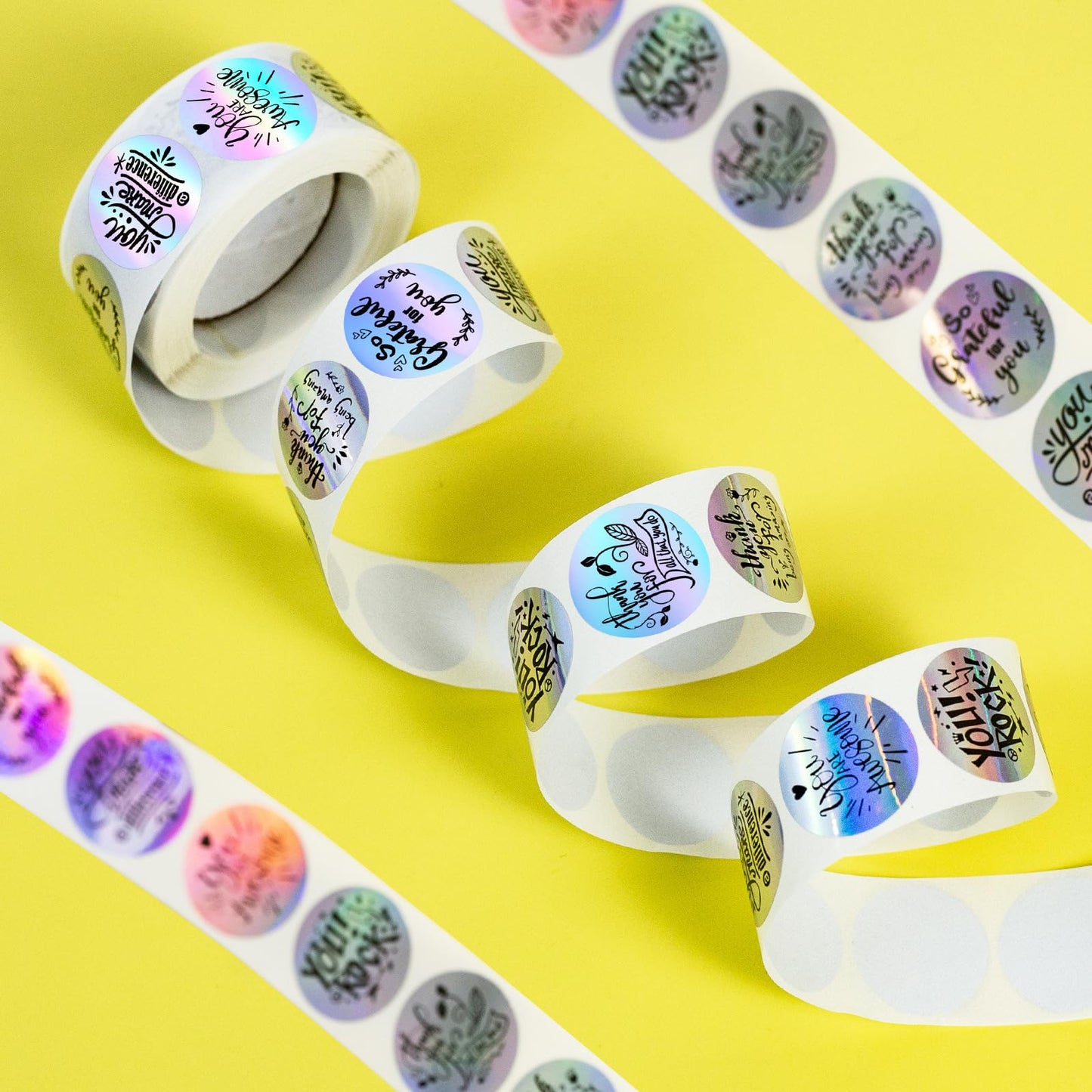1000 Pcs Reward & Incentive Stickers - Motivational Stickers for All Ages, Self-Adhesive, Classroom Gifts Holographic Thank You