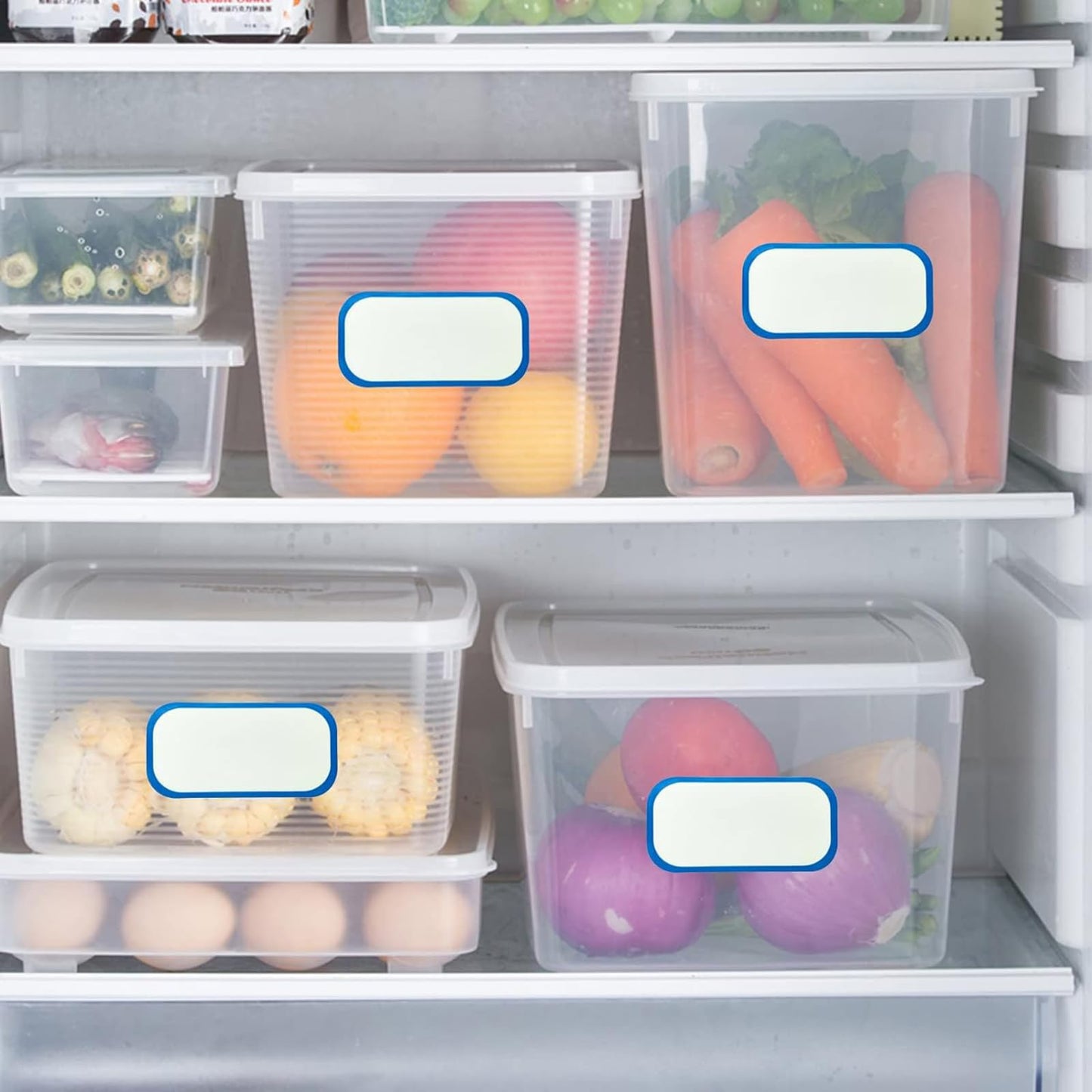 300PCS Freezer Labels, 1 x 2 Inch Stickers for Food Containers, Refrigerator & Freezer (Blue) Blue