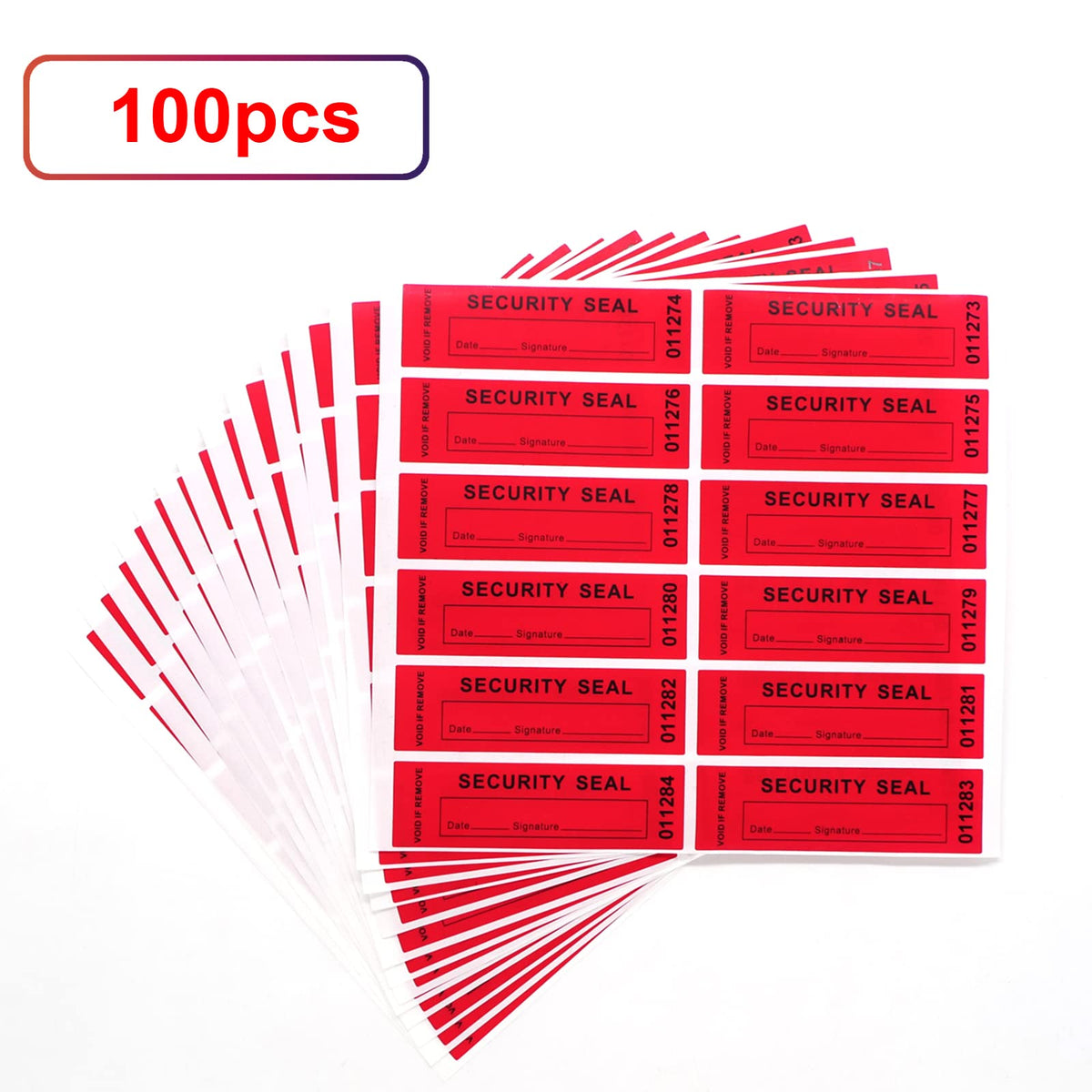 Tamper Evident Proof Security Warranty Void Total Transfer Seals/Stickers High Security Tamper for Reusable Package Serial Numbers(120 pcs 1 x 3.35Inches,red) red 120