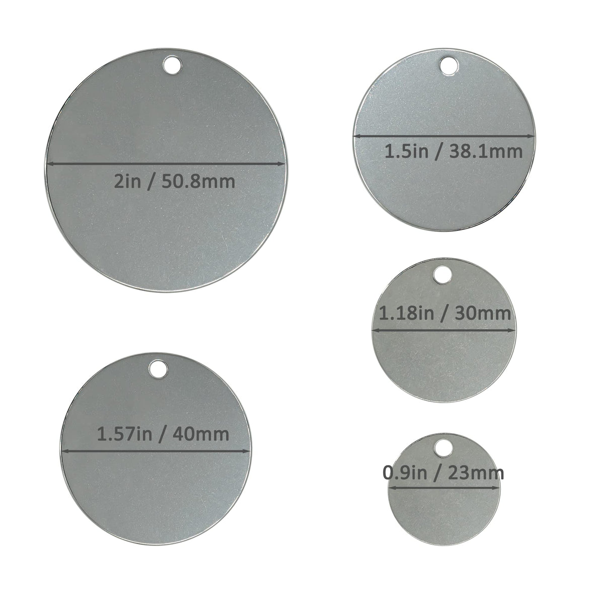 2 Inch Round Metal Engraving Stamping Blanks Stainless Steel Blank Tags 50 Pack