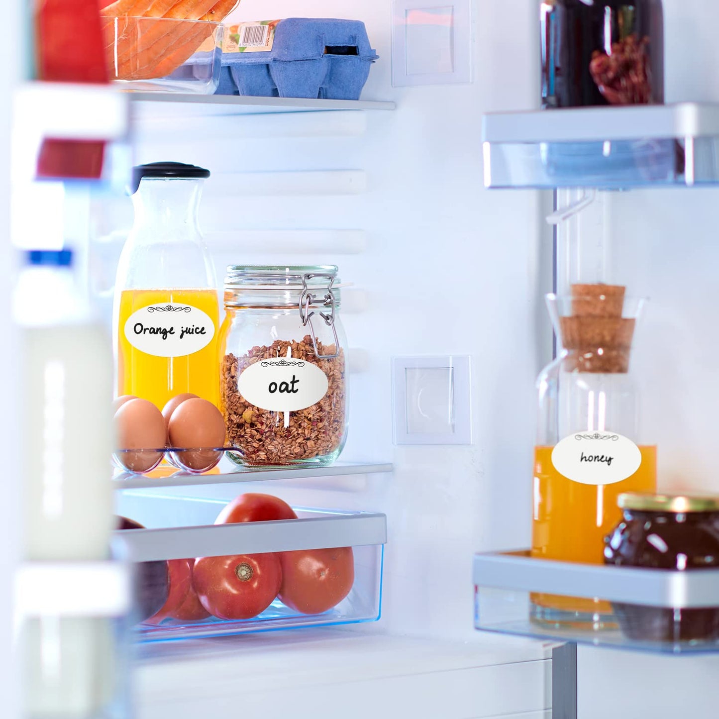 White 1-1/2" x 2-1/2" Dissolvable Labels for Food Containers 300 Stickers(1 Roll) Elliptic 1-1/2" X 2-1/2"