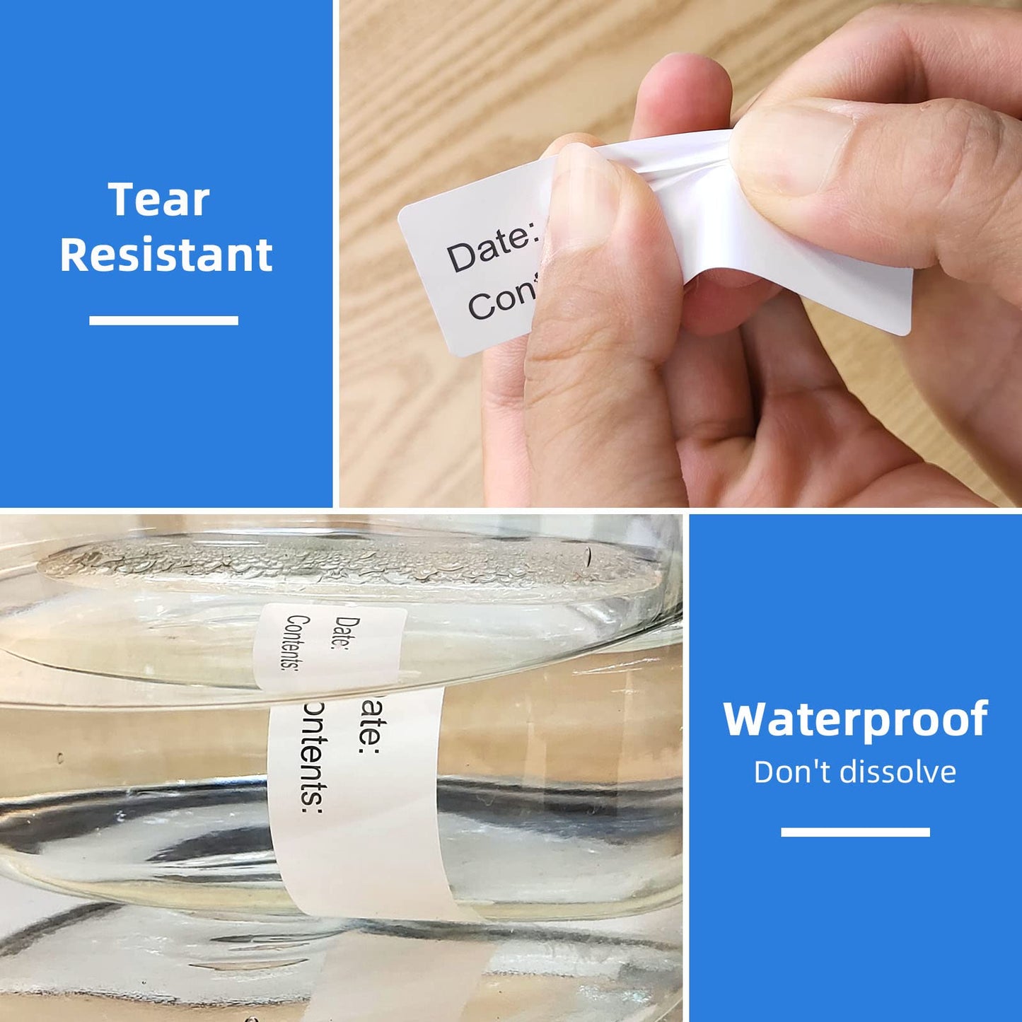 500 Pcs 1" x 3" Freezer Refrigerator Food Labels, Removable Adhesive, Water Oil Resistant, No Residue Food Storage Containers Labels Perfect for Monitoring Your Food in Kitchen Freezer - Black